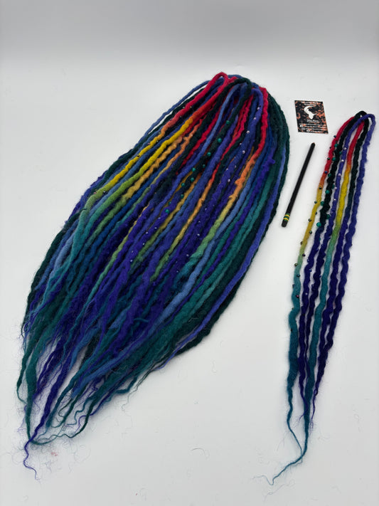 Peacock Rainbow Bubble Locs