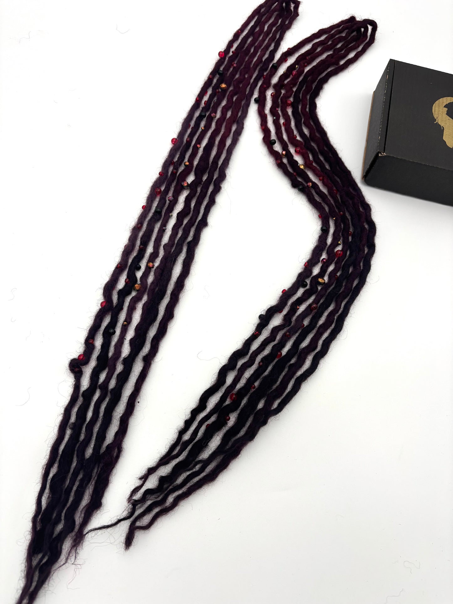 Auburn/ Burgundy to Dark Plum/ Black Bubble Locs