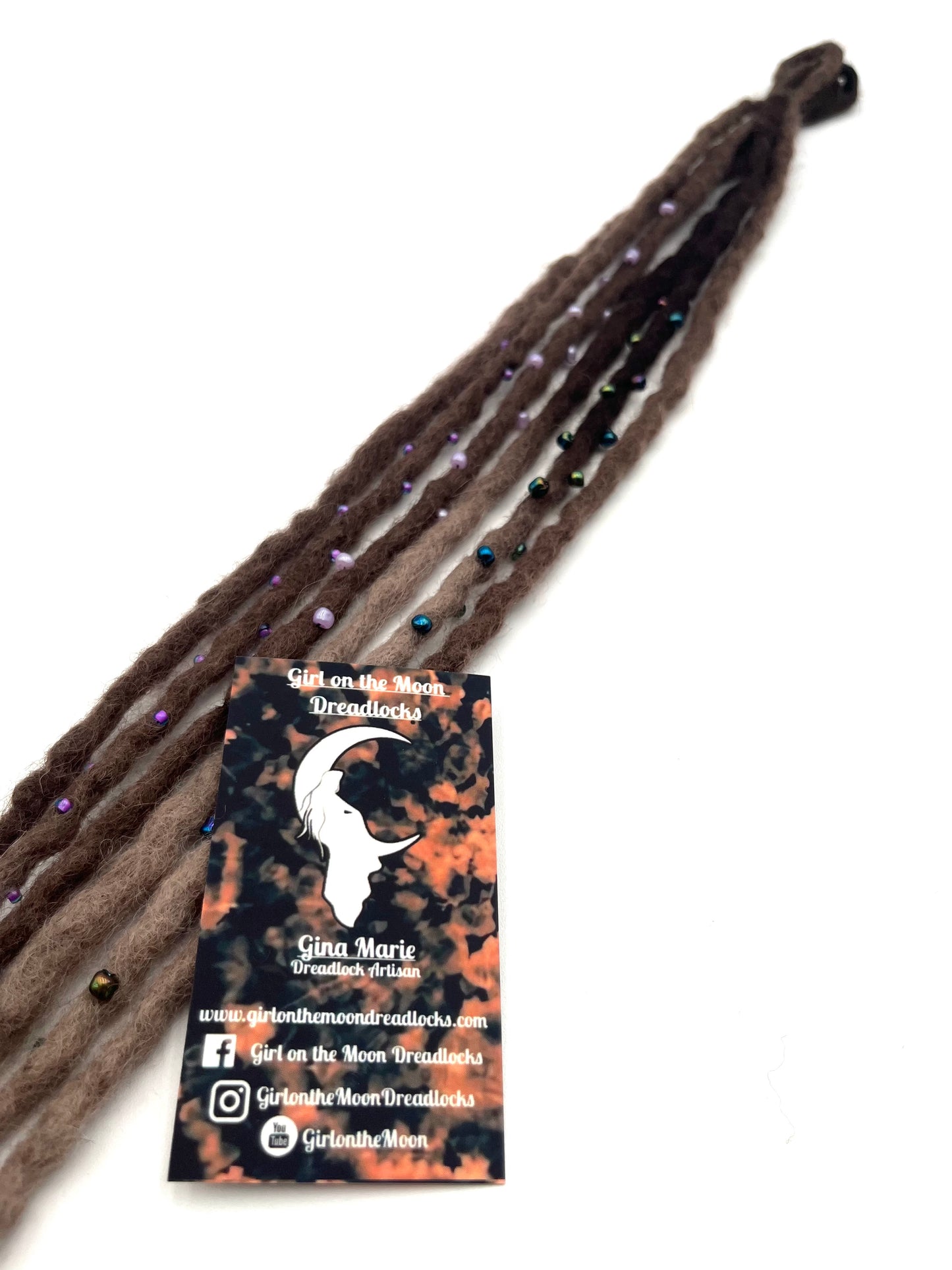 Bubble Locs ~ Brown to Periwinkle - Girl On The Moon Dreadlocks