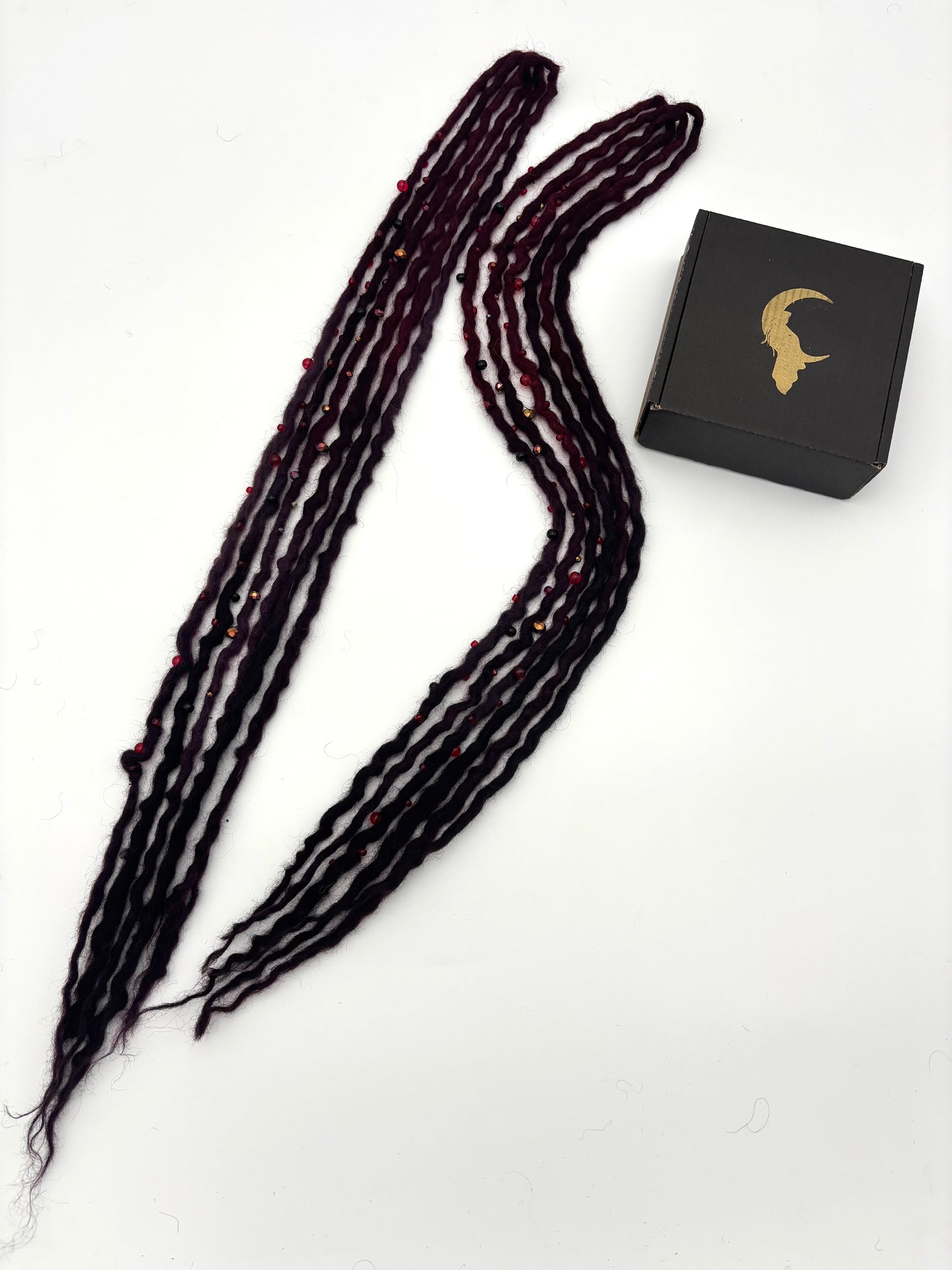 Auburn/ Burgundy to Dark Plum/ Black Bubble Locs