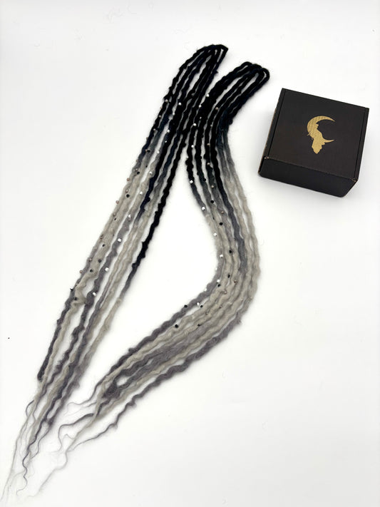 Black to White/Gray Bubble Locs
