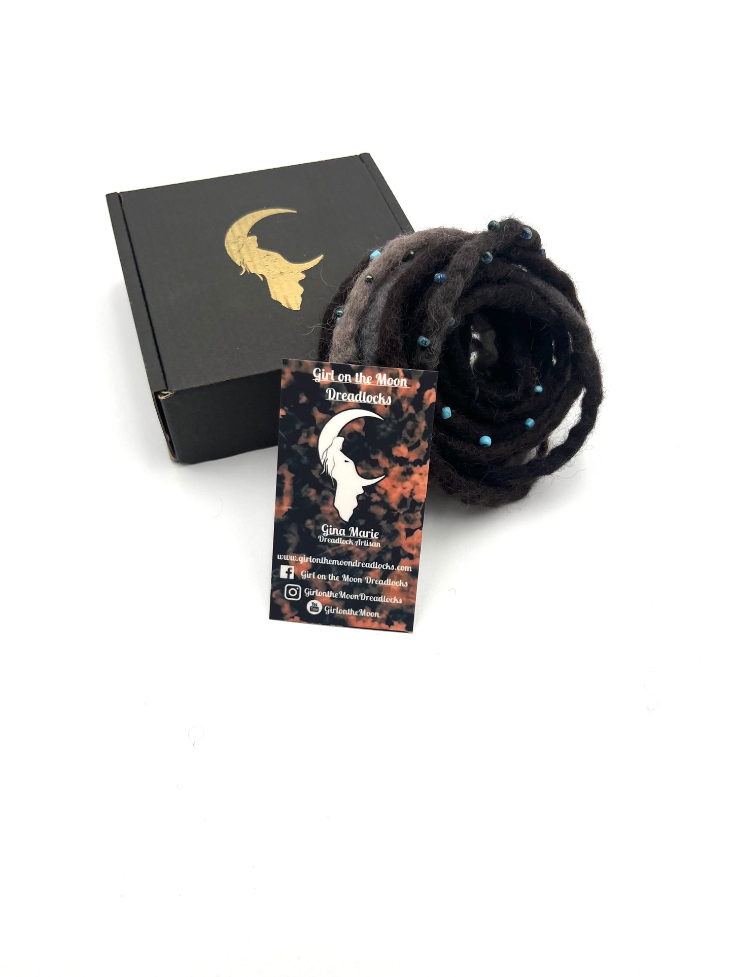 Bubble Locs ~ Dark Brown to Blue/Lavender - Girl On The Moon Dreadlocks