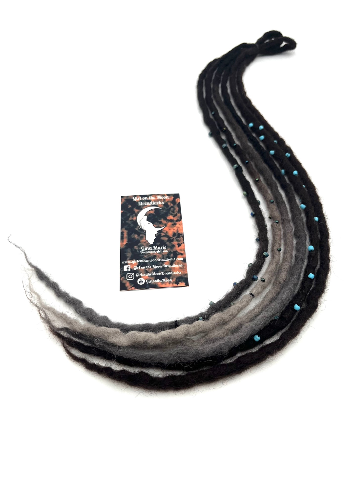 Bubble Locs ~ Dark Brown to Blue/Lavender - Girl On The Moon Dreadlocks