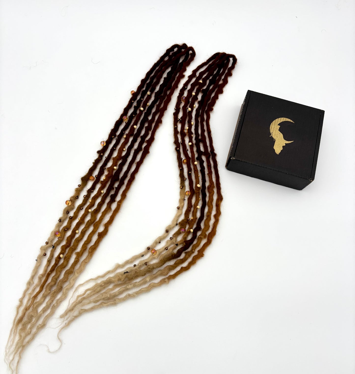 Dark Ginger to White/Cream Ombre Bubble Locs