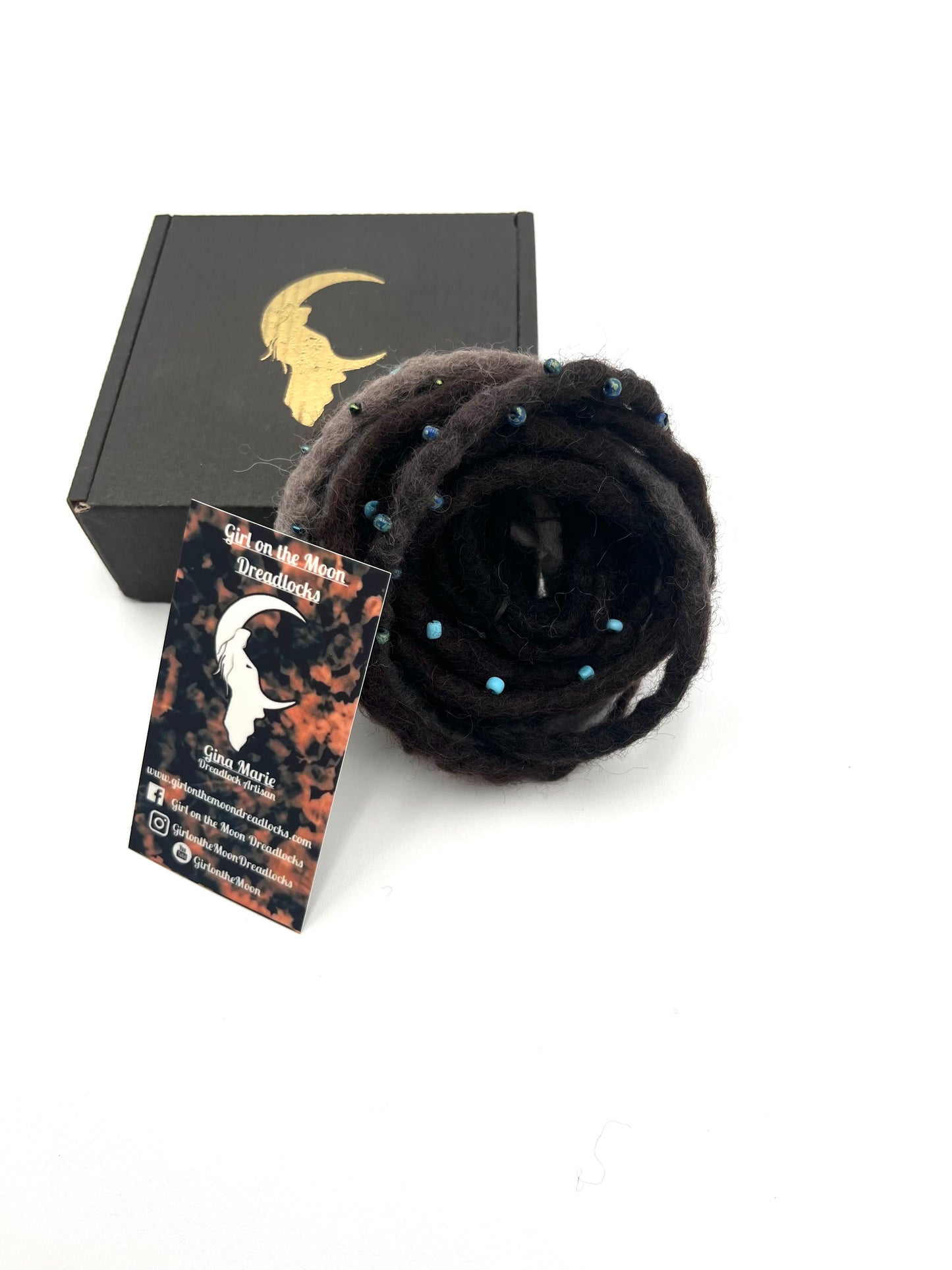 Bubble Locs ~ Dark Brown to Blue/Lavender - Girl On The Moon Dreadlocks