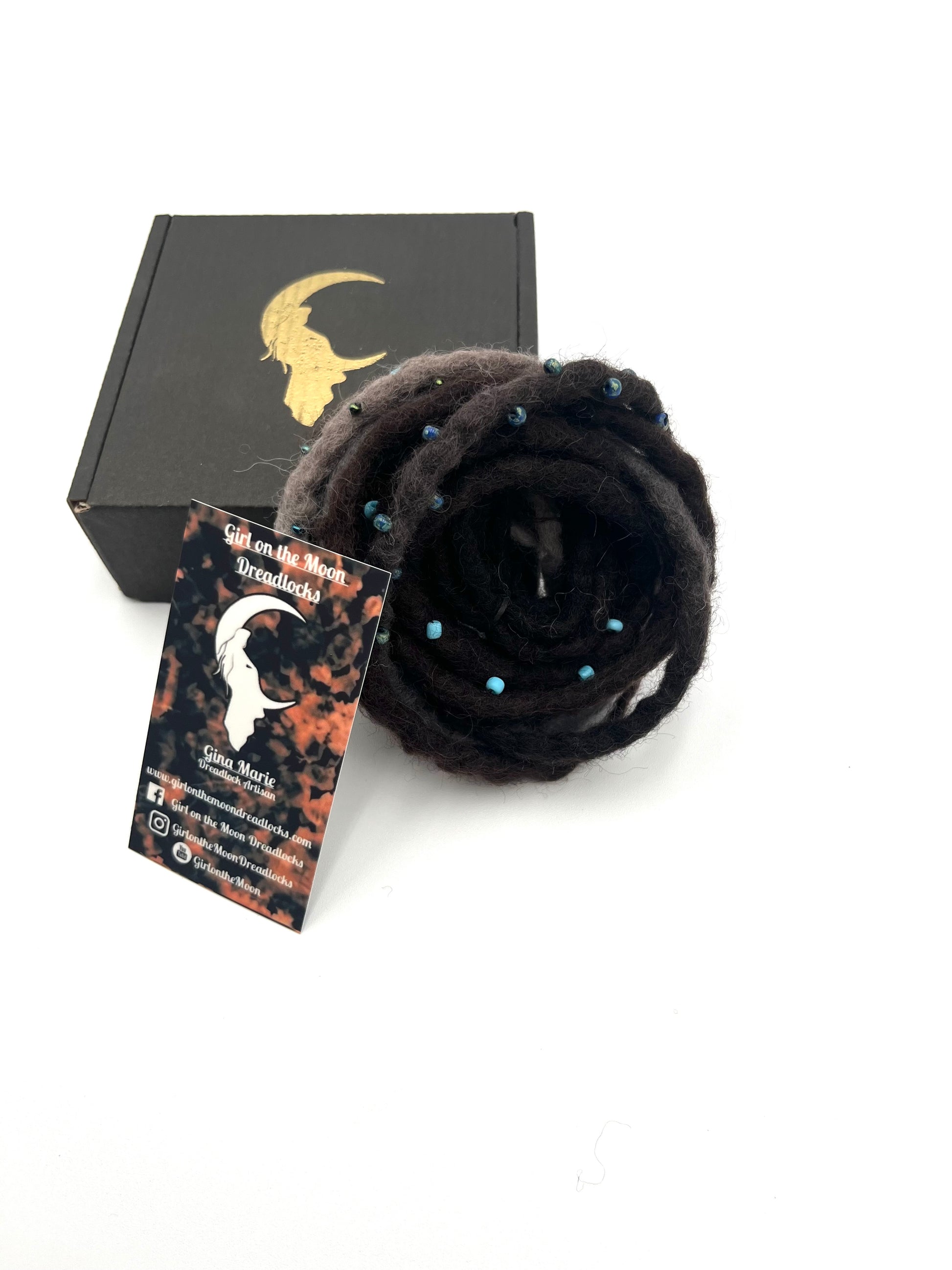 Bubble Locs ~ Dark Brown to Blue/Lavender - Girl On The Moon Dreadlocks