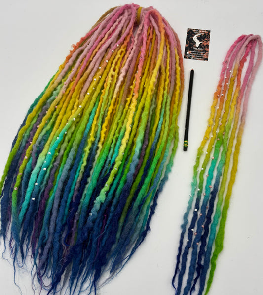 Pastel Rainbow Bubble Locs
