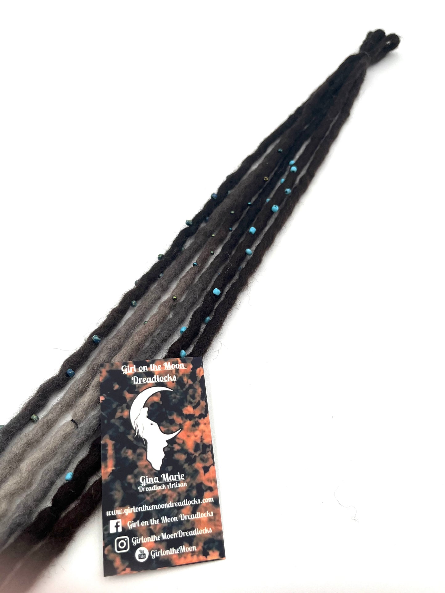 Bubble Locs ~ Dark Brown to Blue/Lavender - Girl On The Moon Dreadlocks