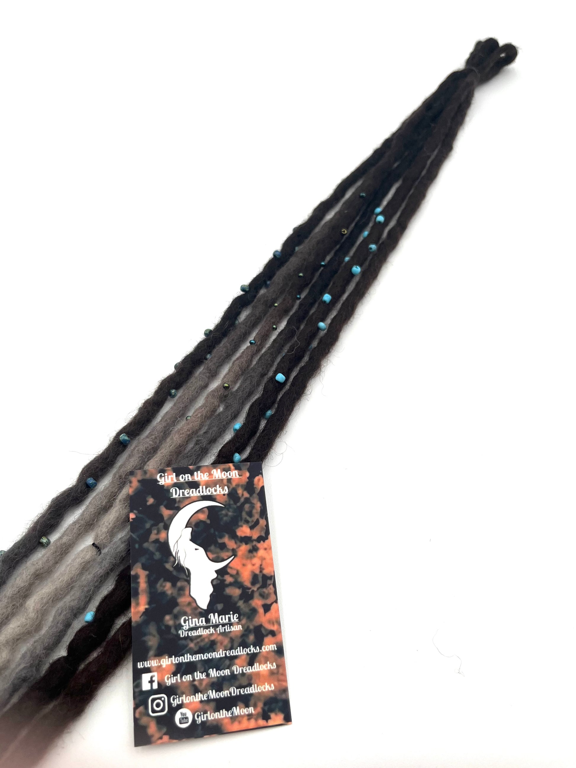 Bubble Locs ~ Dark Brown to Blue/Lavender - Girl On The Moon Dreadlocks