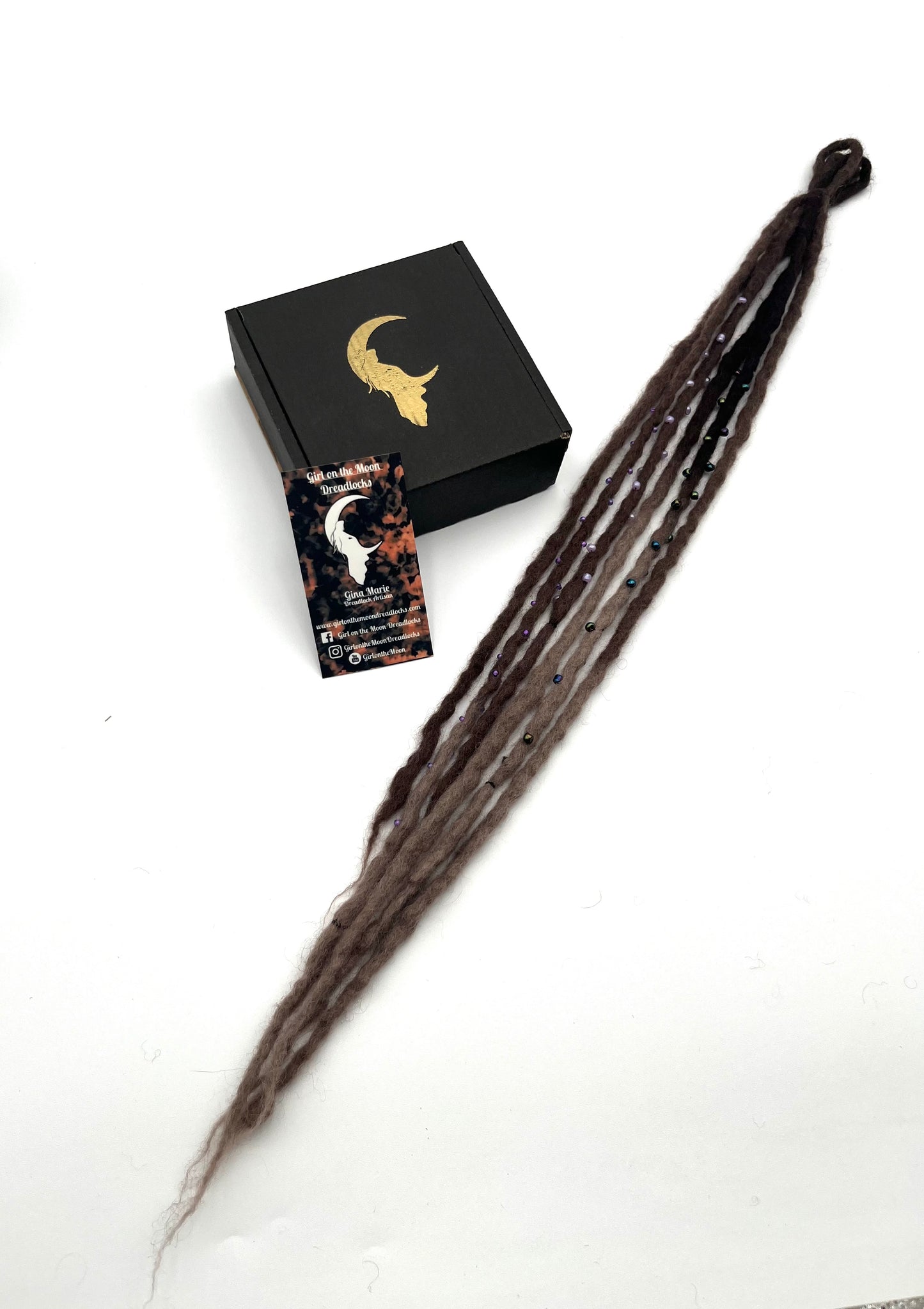 Bubble Locs ~ Brown to Periwinkle - Girl On The Moon Dreadlocks