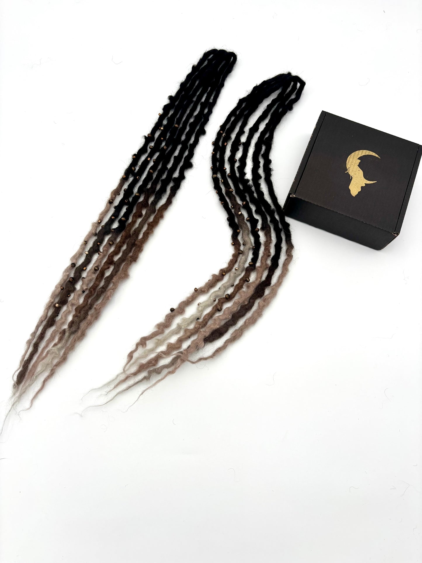 Black to Brown/White Bubble Locs