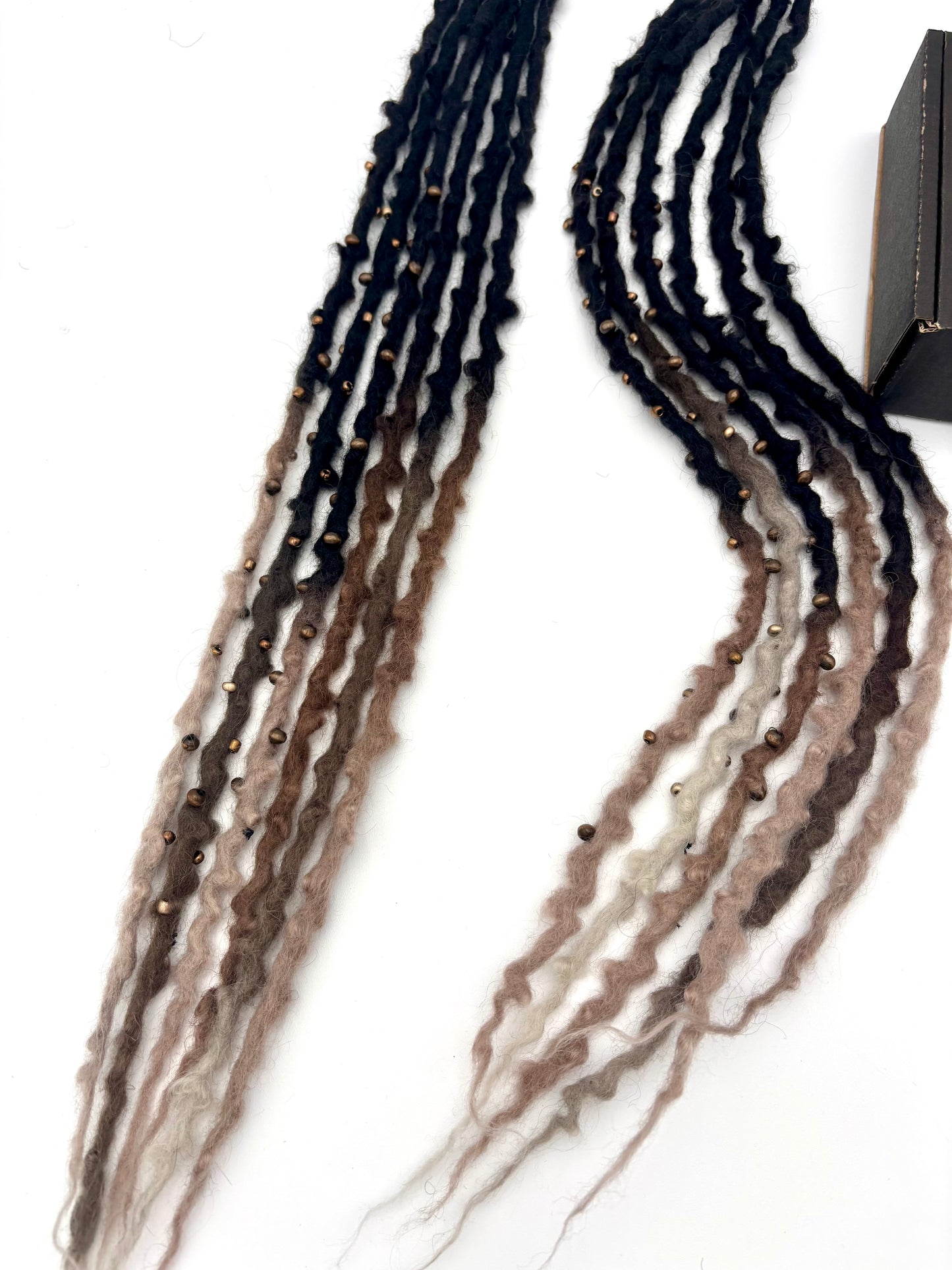 Black to Brown/White Bubble Locs
