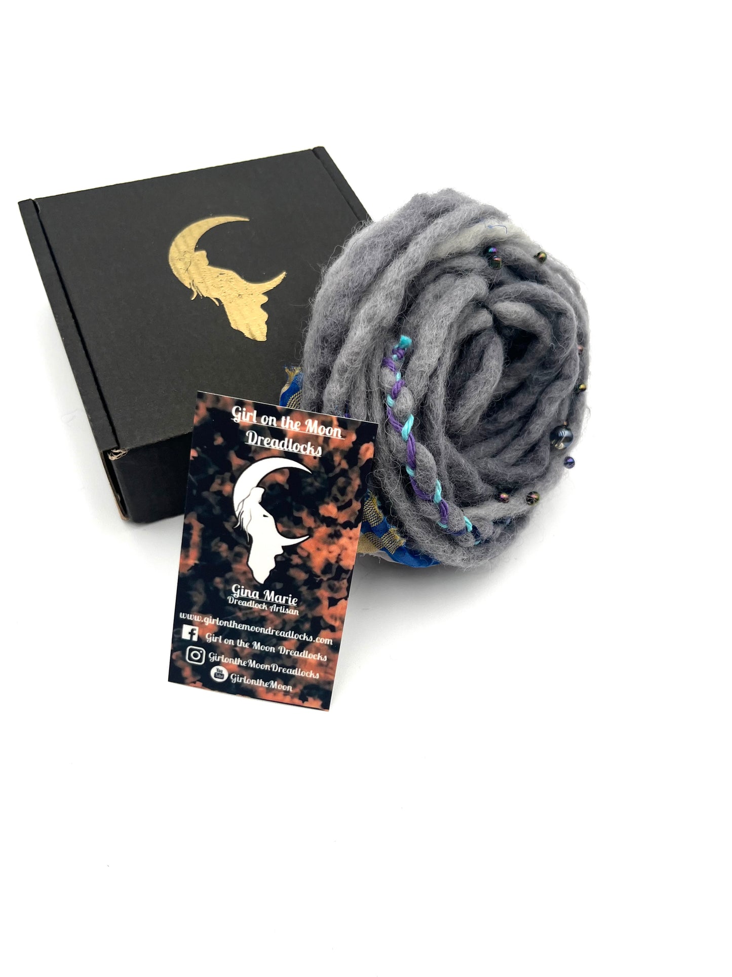 Mini Accent Set ~ Gray to Blue - Girl On The Moon Dreadlocks