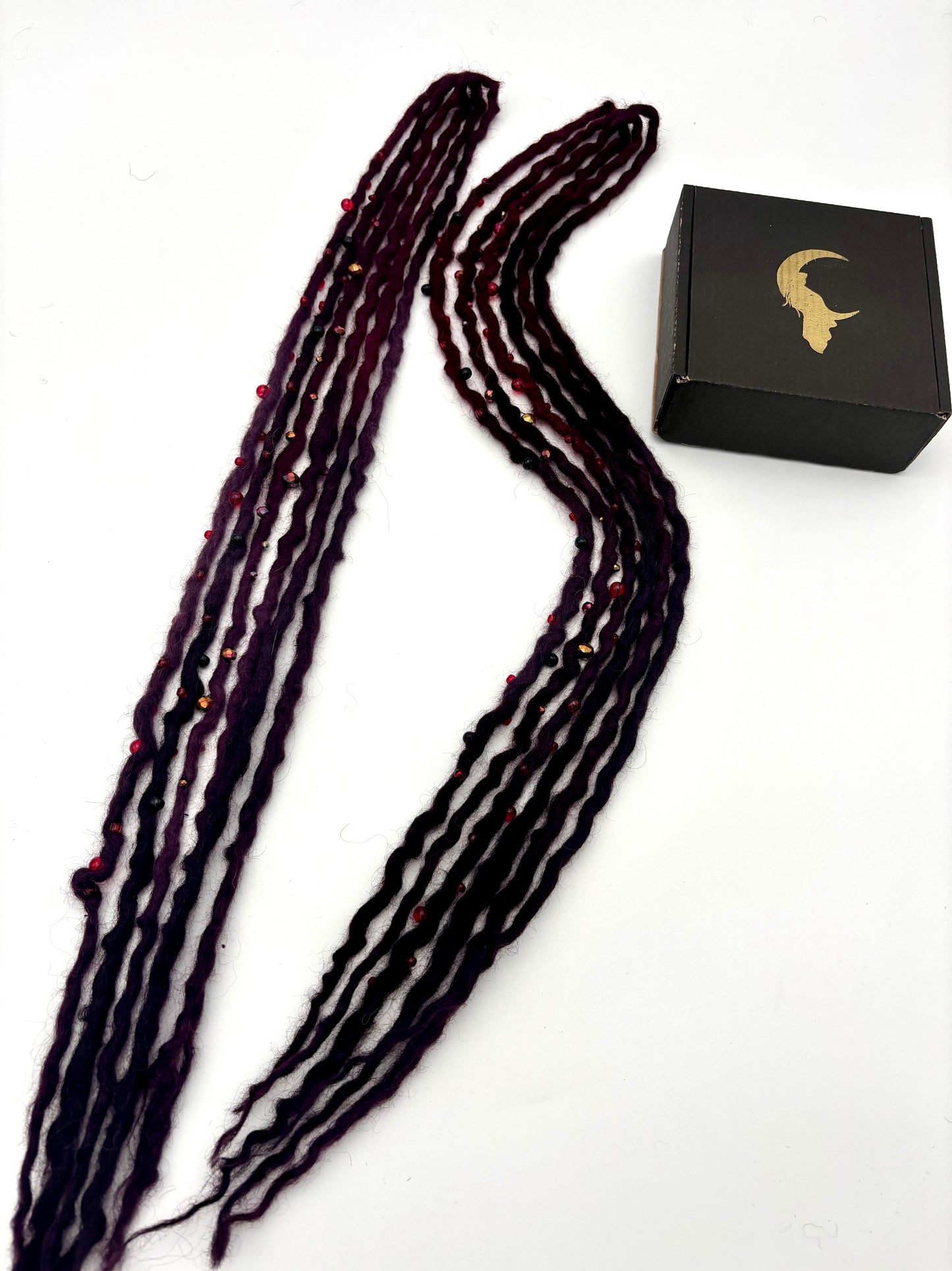 Auburn/ Burgundy to Dark Plum/ Black Bubble Locs