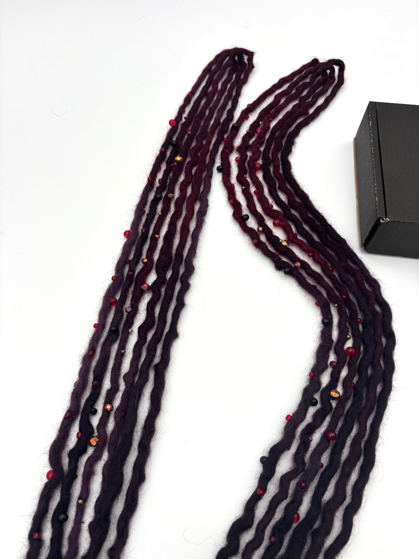 Auburn/ Burgundy to Dark Plum/ Black Bubble Locs