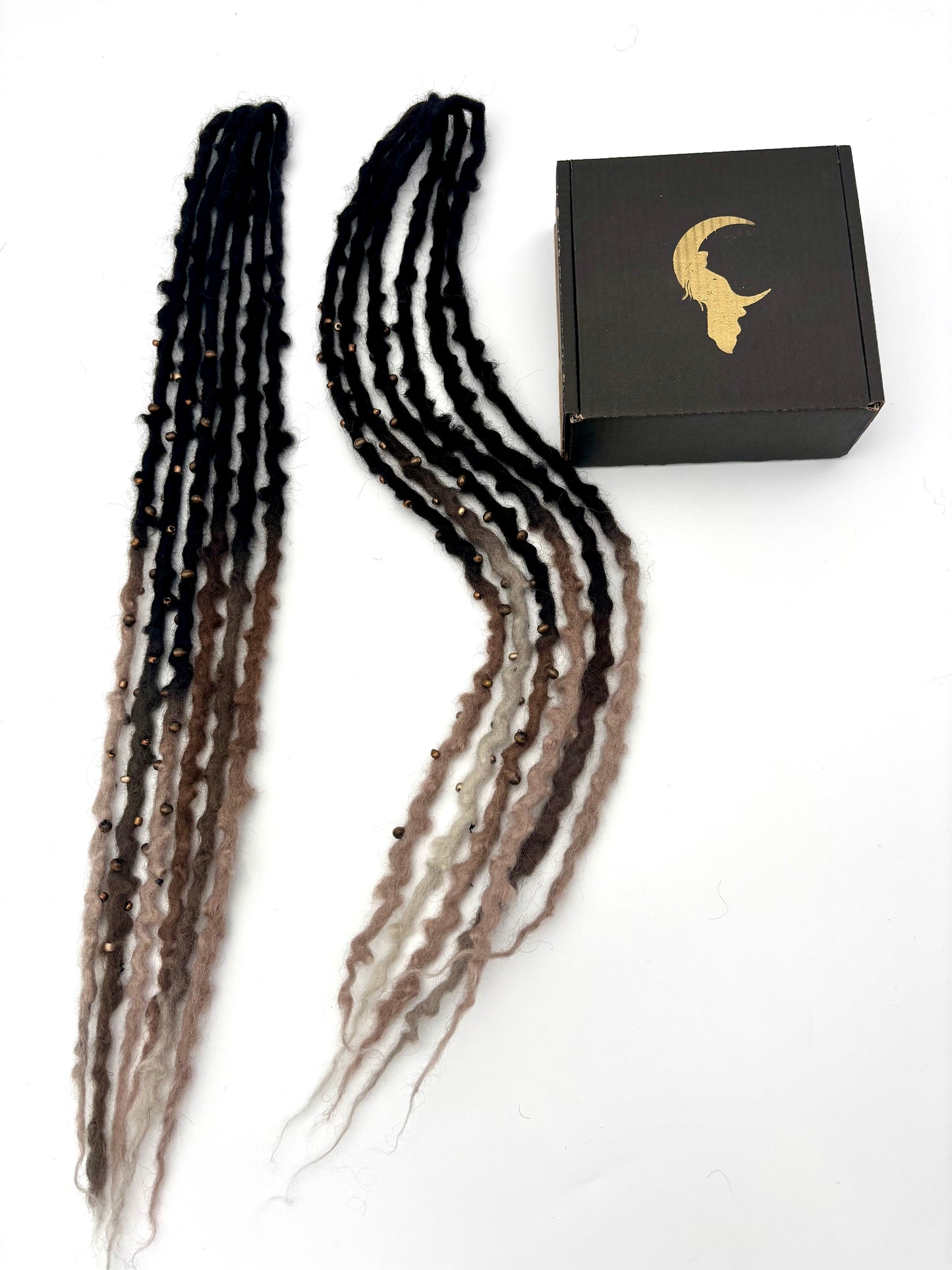 Black to Brown/White Bubble Locs