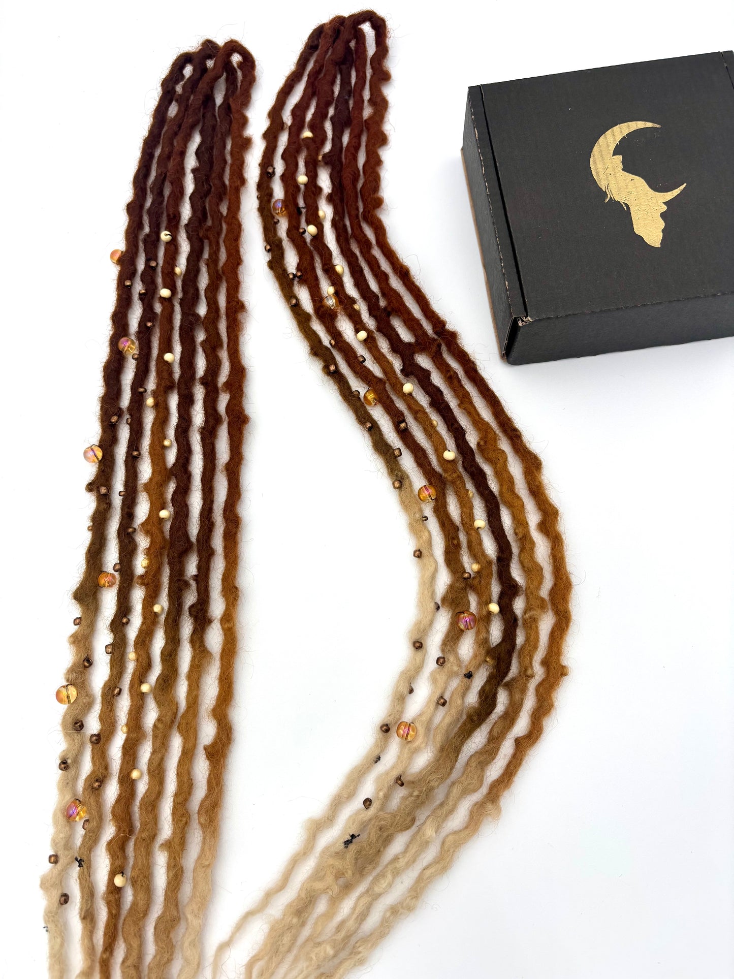 Dark Ginger to White/Cream Ombre Bubble Locs