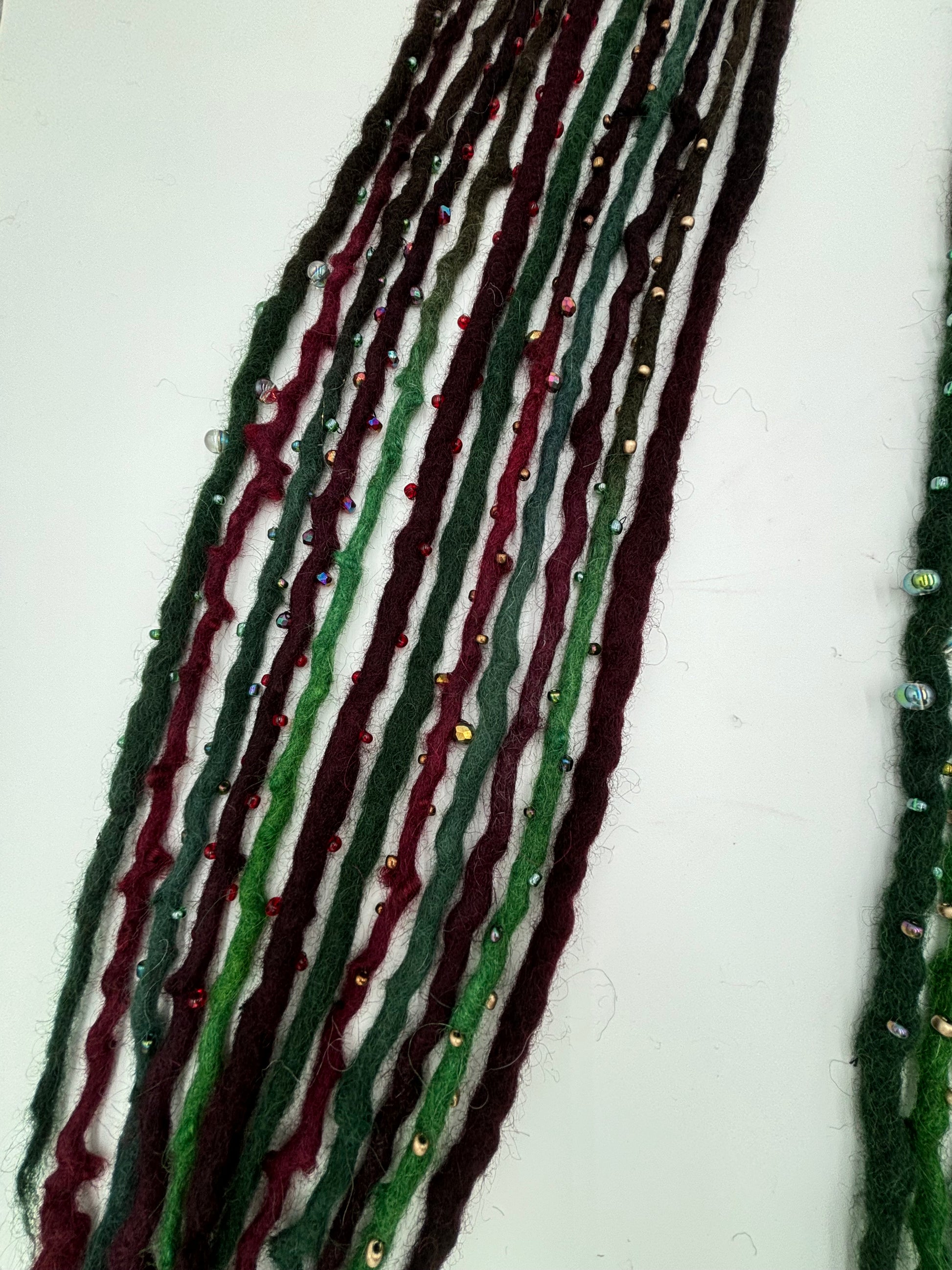 Cranberry Christmas Red Bubble Locs - Girl On The Moon Dreadlocks