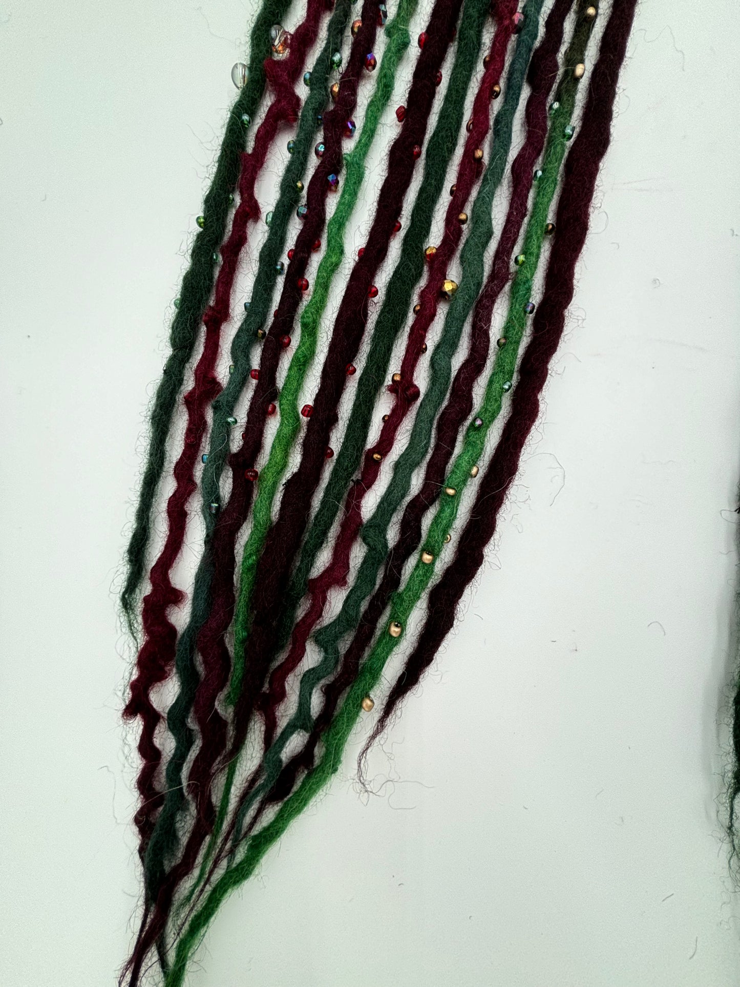 Cranberry Christmas Red Bubble Locs - Girl On The Moon Dreadlocks