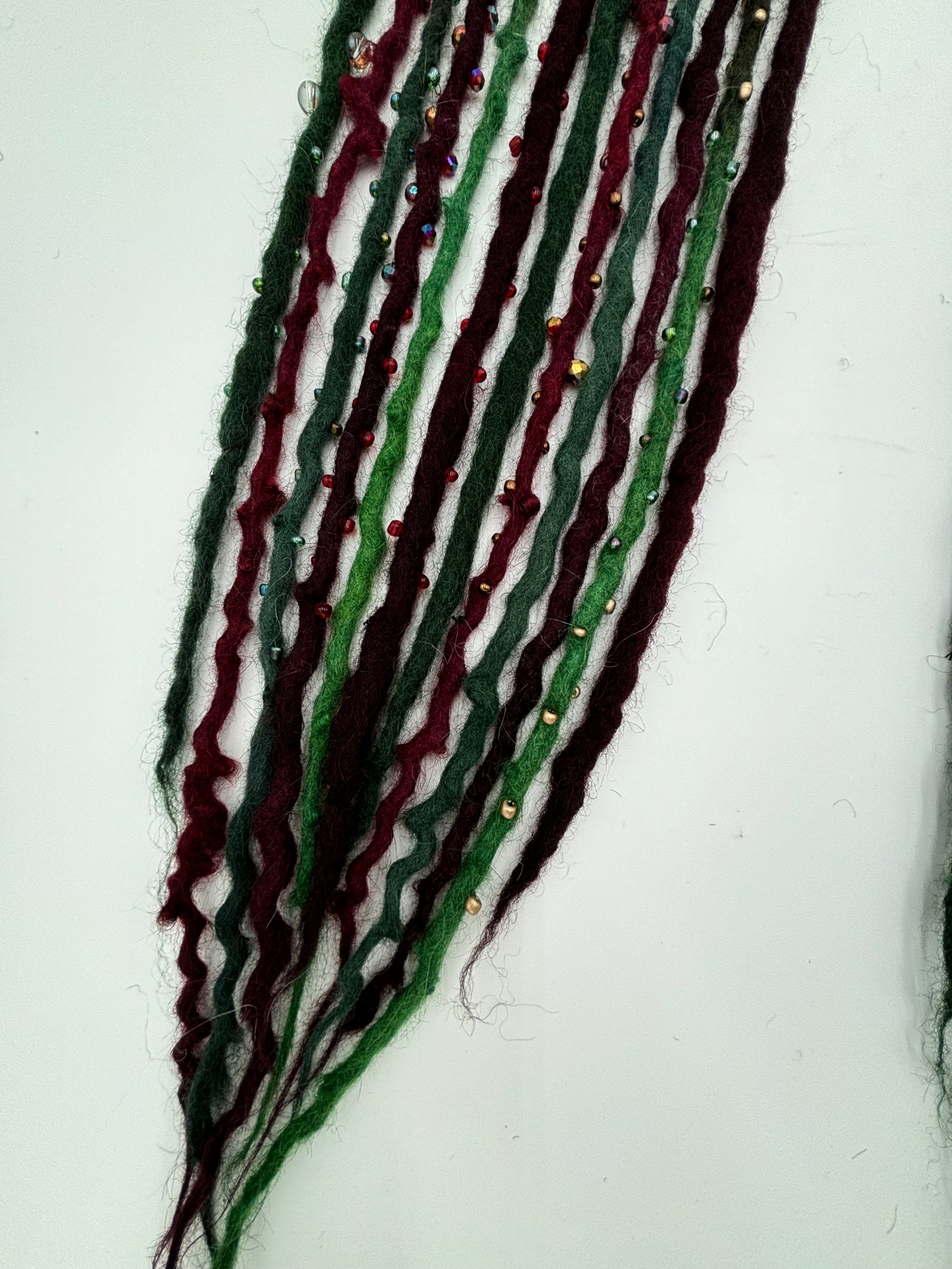 Cranberry Christmas Red Bubble Locs - Girl On The Moon Dreadlocks