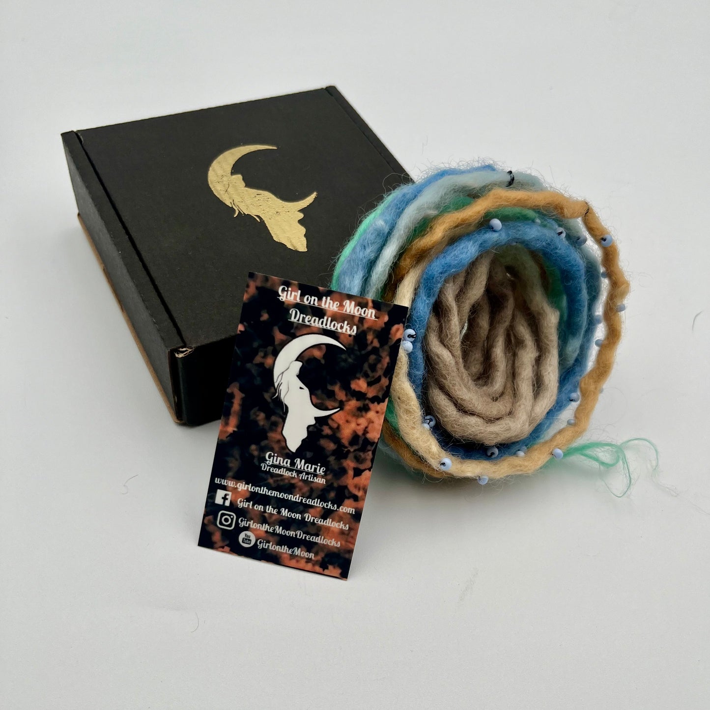 Beachy Blues Bubble Locs ~ Early Spring Collection - Girl On The Moon Dreadlocks