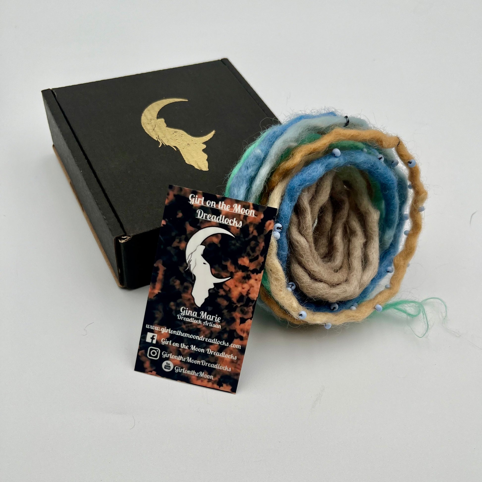 Beachy Blues Bubble Locs ~ Early Spring Collection - Girl On The Moon Dreadlocks