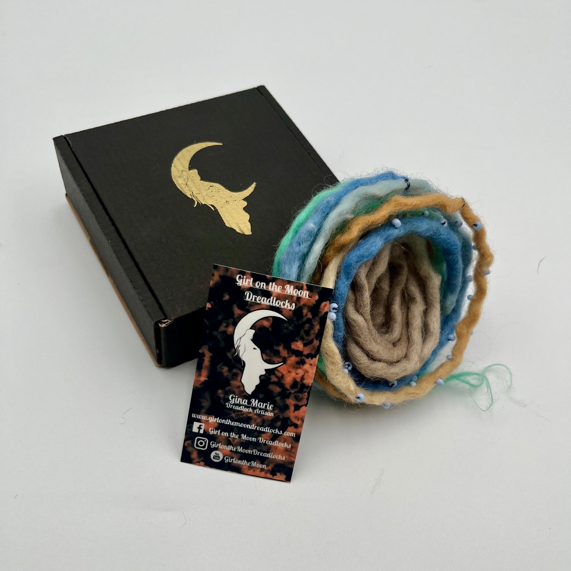 Beachy Blues Bubble Locs ~ Early Spring Collection - Girl On The Moon Dreadlocks