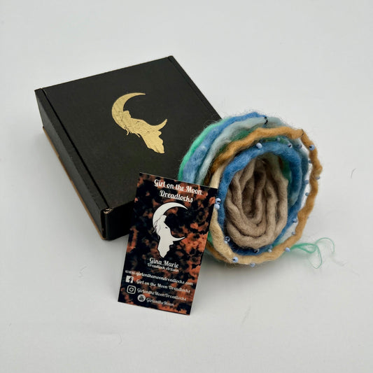 Beachy Blues Bubble Locs ~ Early Spring Collection - Girl On The Moon Dreadlocks