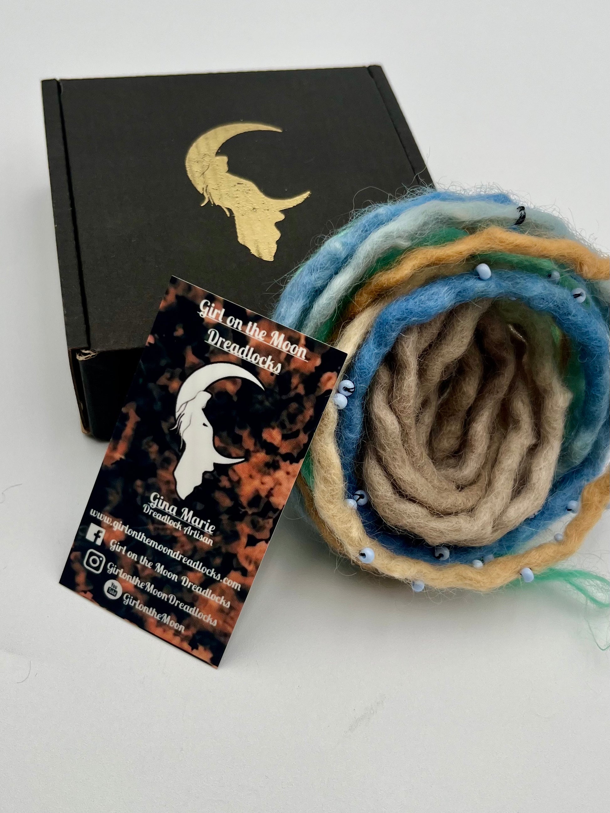 Beachy Blues Bubble Locs ~ Early Spring Collection - Girl On The Moon Dreadlocks