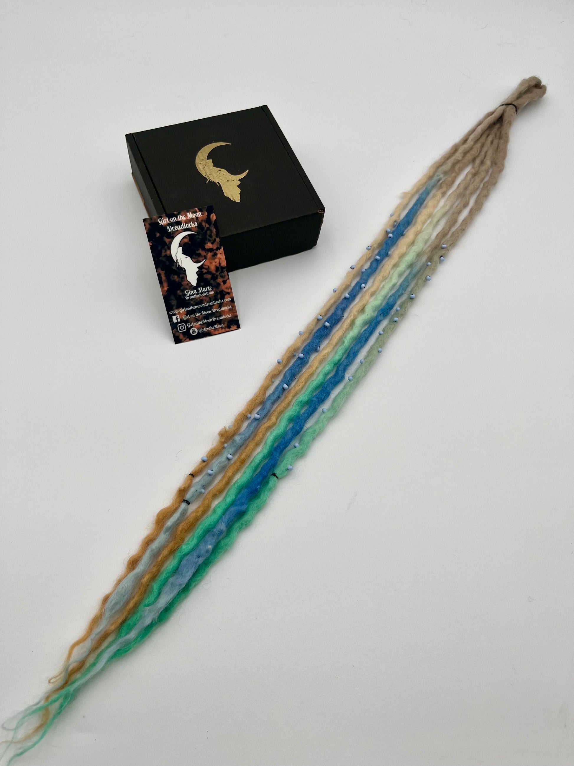 Beachy Blues Bubble Locs ~ Early Spring Collection - Girl On The Moon Dreadlocks