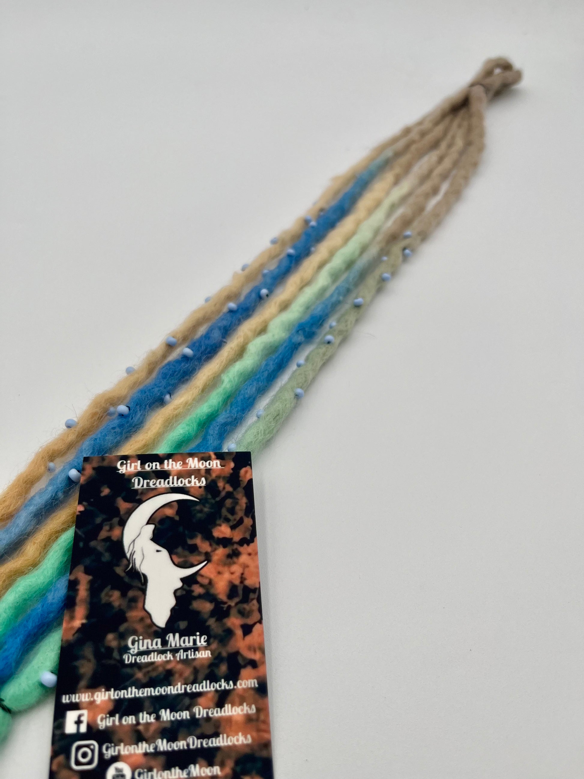 Beachy Blues Bubble Locs ~ Early Spring Collection - Girl On The Moon Dreadlocks