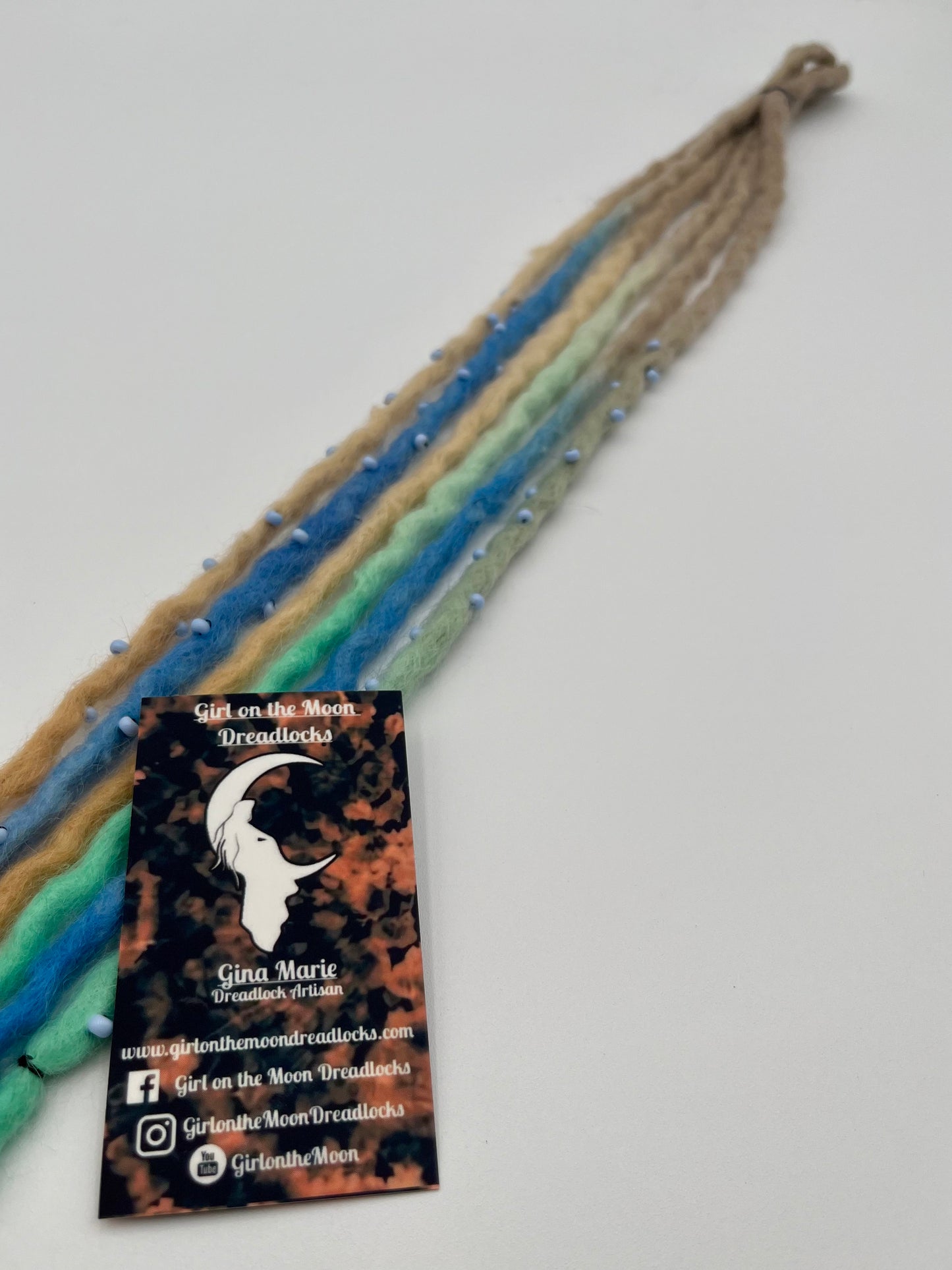 Beachy Blues Bubble Locs ~ Early Spring Collection - Girl On The Moon Dreadlocks