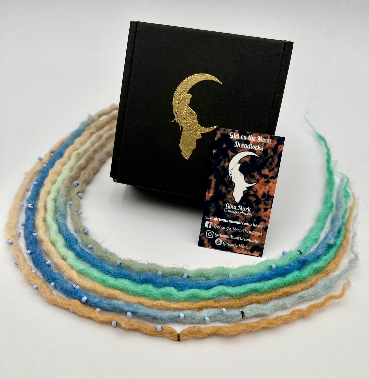 Beachy Blues Bubble Locs ~ Early Spring Collection - Girl On The Moon Dreadlocks