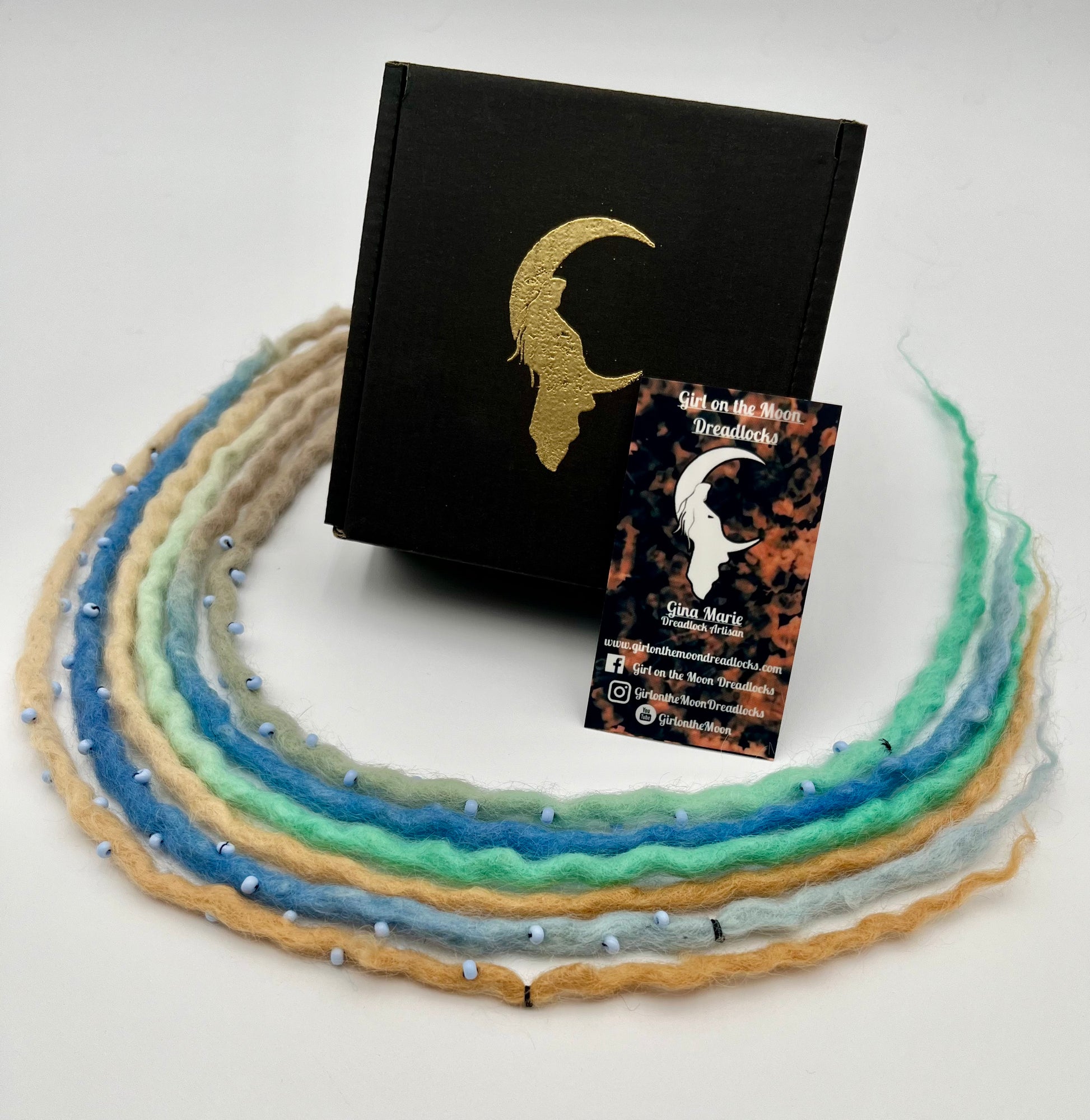 Beachy Blues Bubble Locs ~ Early Spring Collection - Girl On The Moon Dreadlocks