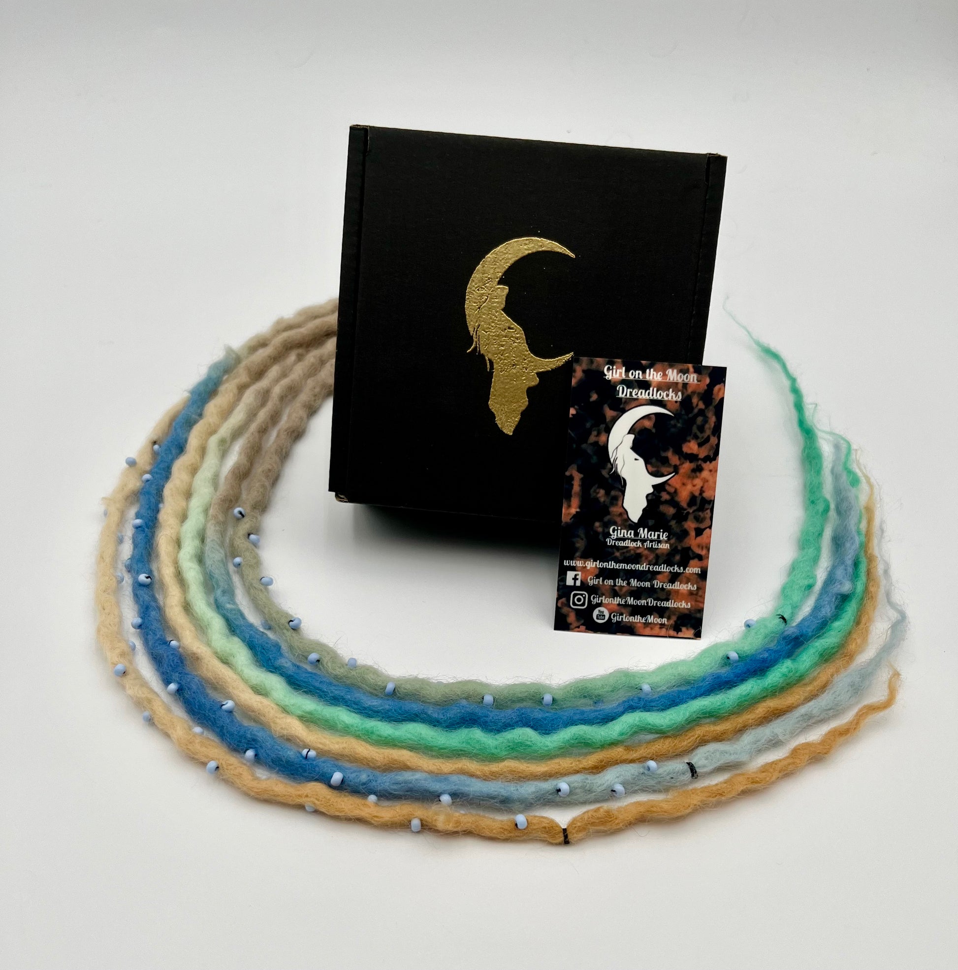 Beachy Blues Bubble Locs ~ Early Spring Collection - Girl On The Moon Dreadlocks