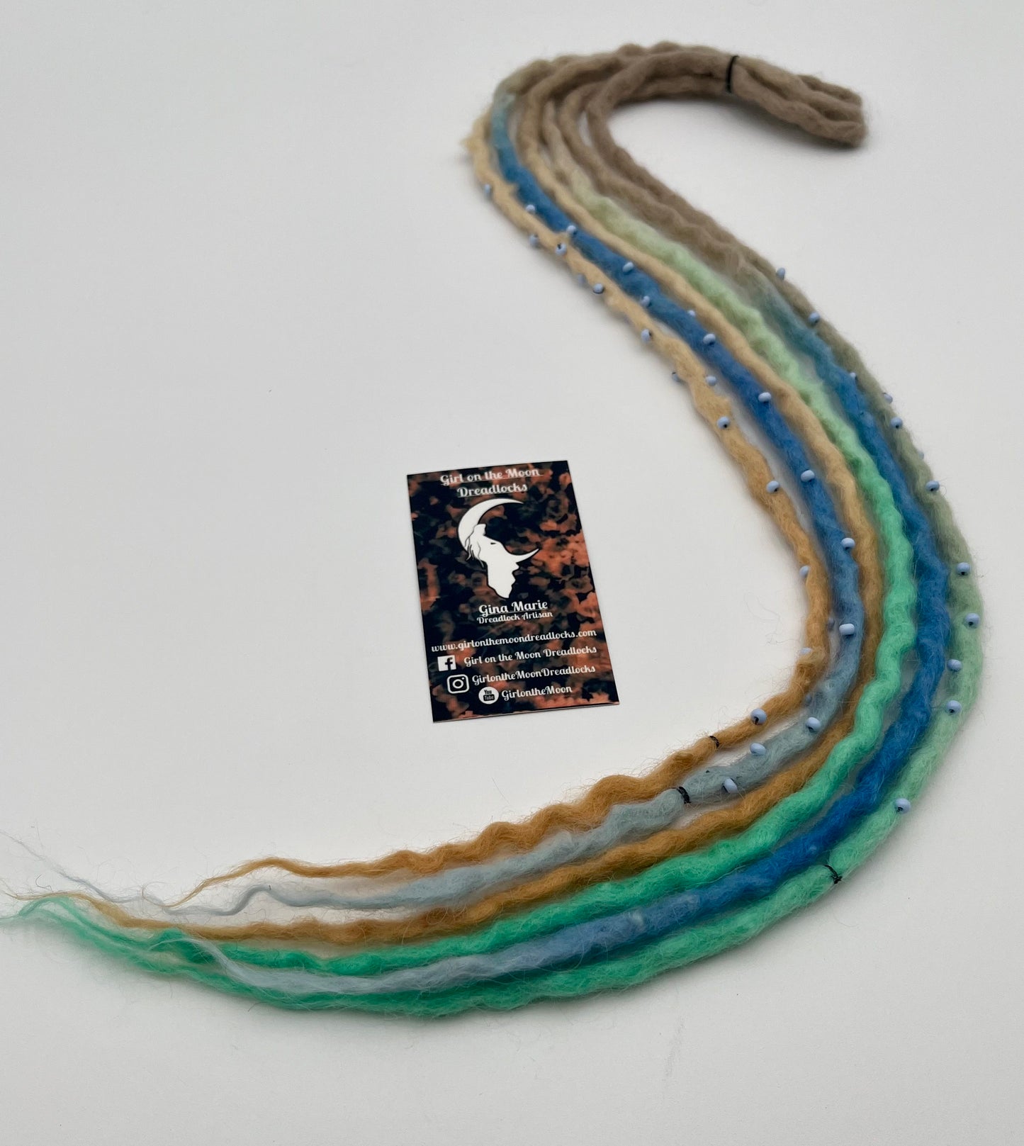 Beachy Blues Bubble Locs ~ Early Spring Collection - Girl On The Moon Dreadlocks