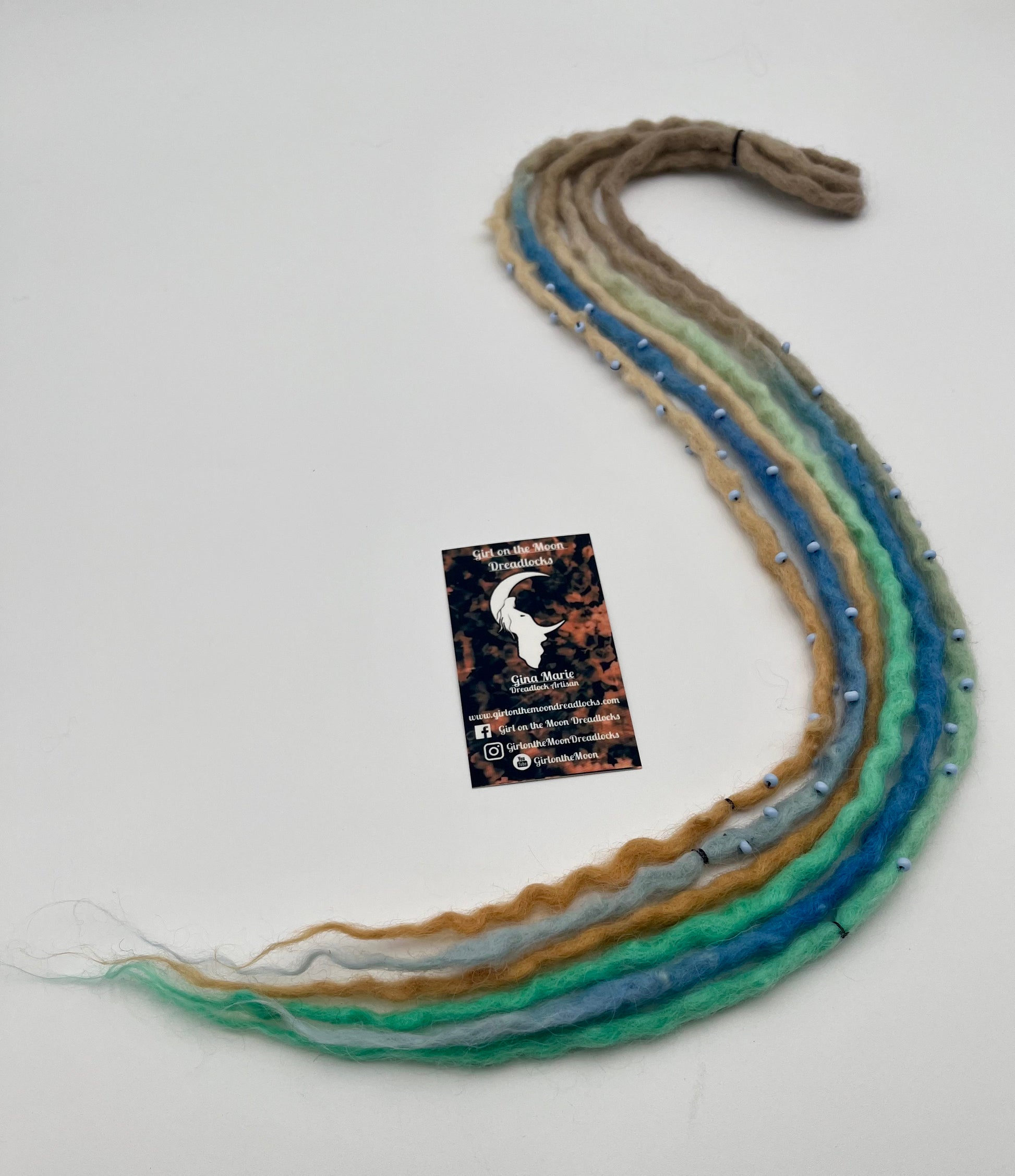 Beachy Blues Bubble Locs ~ Early Spring Collection - Girl On The Moon Dreadlocks