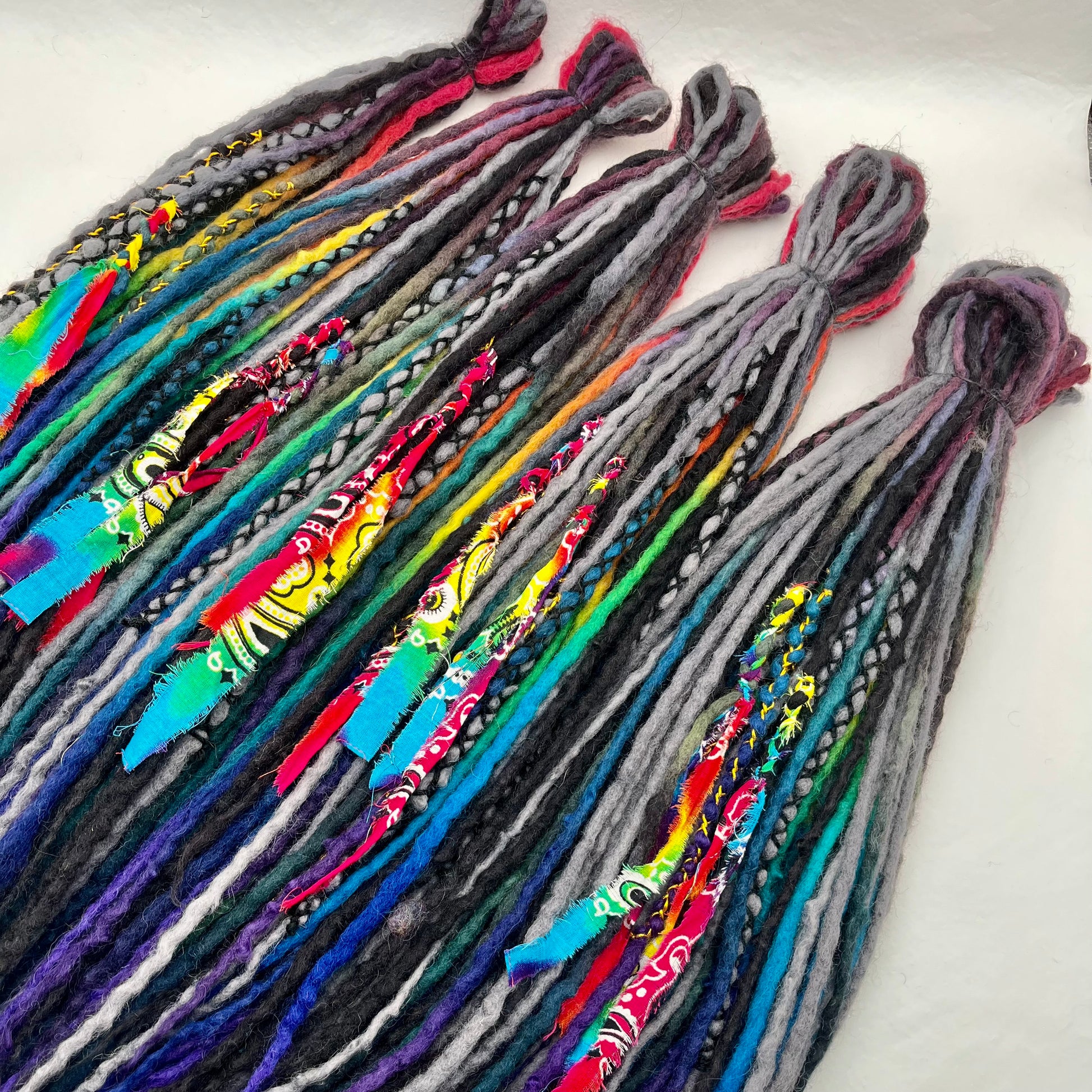 Black Rainbow Colorway - Girl On The Moon Dreadlocks