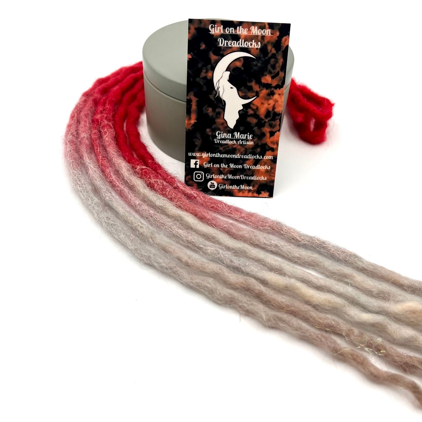 MYTHICAL ~ Sparkle Locs (Red to White) - Girl On The Moon Dreadlocks