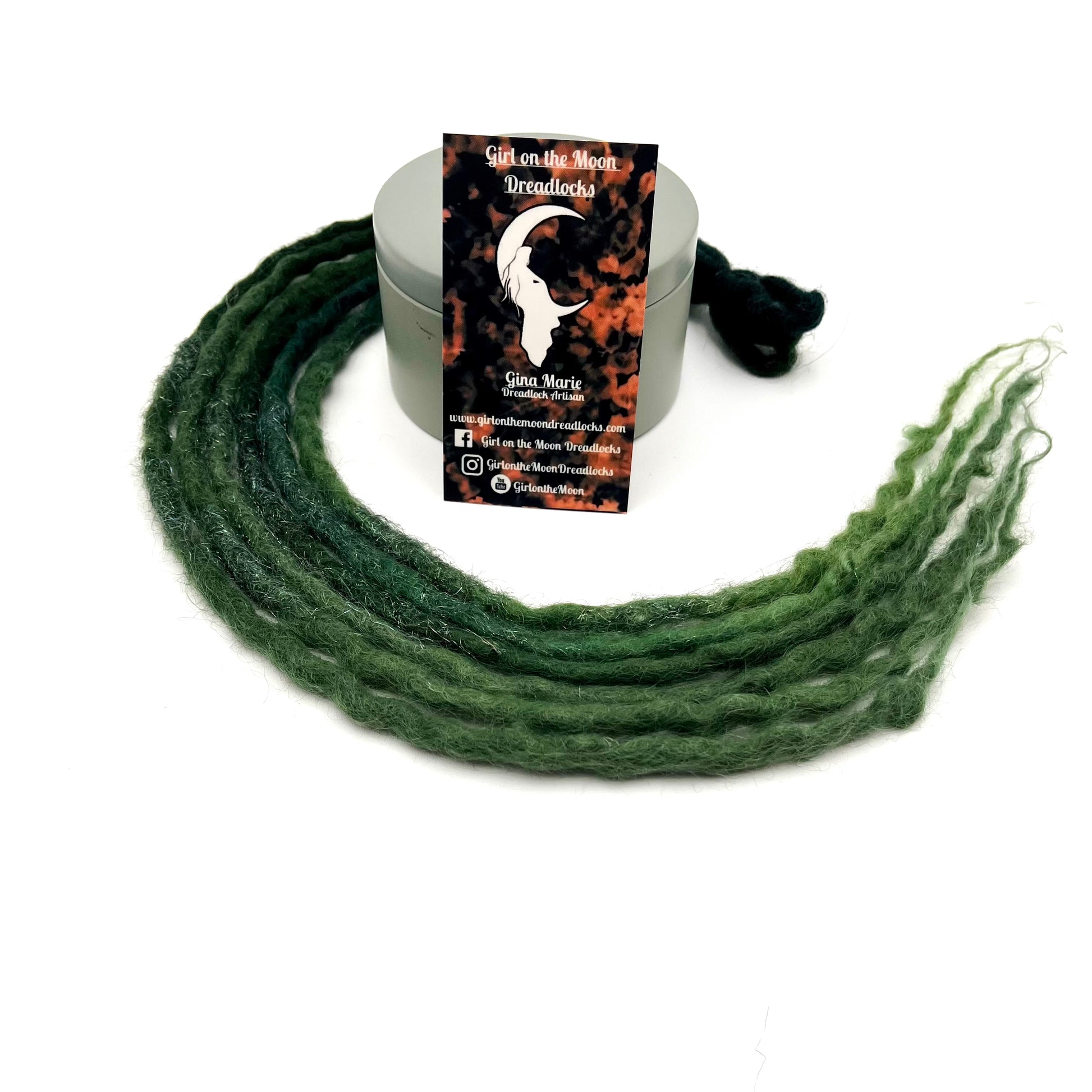 MYTHICAL ~ Sparkle Locs (Deep Emerald to Grass Green) - Girl On The Moon Dreadlocks