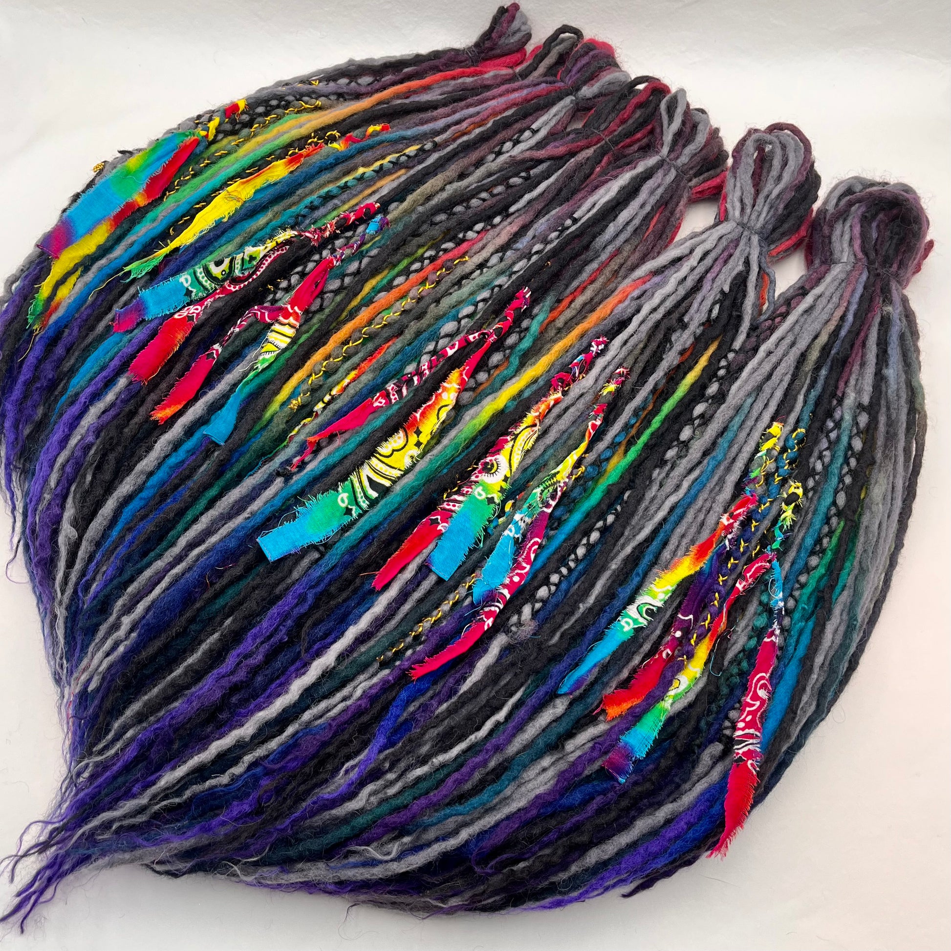 Black Rainbow Colorway - Girl On The Moon Dreadlocks