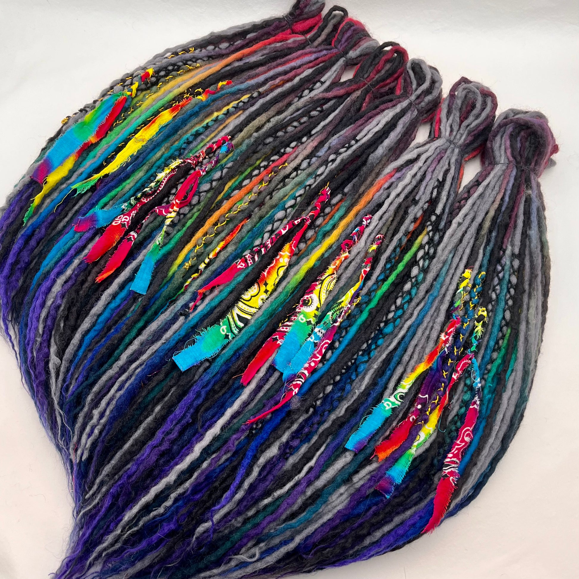 Black Rainbow Colorway - Girl On The Moon Dreadlocks