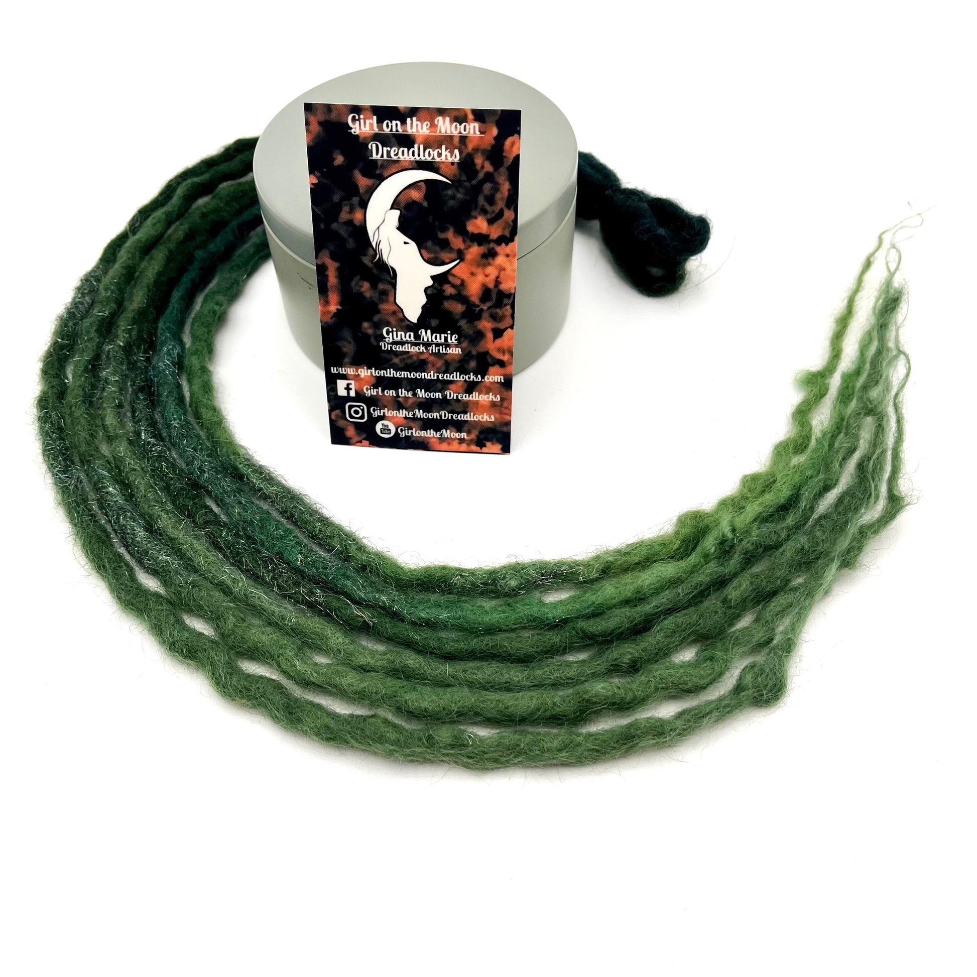 MYTHICAL ~ Sparkle Locs (Deep Emerald to Grass Green) - Girl On The Moon Dreadlocks