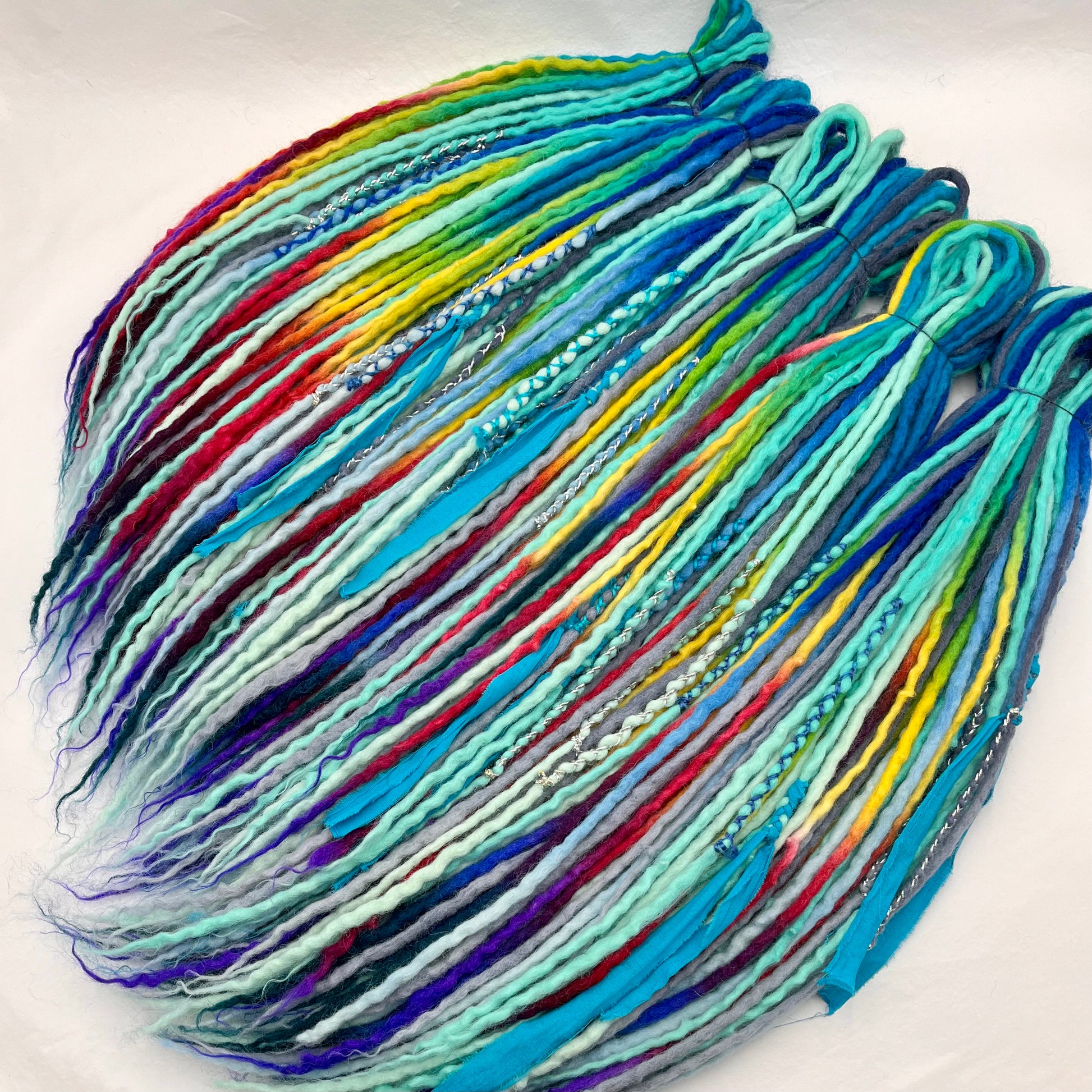 Blue Rainbow Colorway - Girl On The Moon Dreadlocks