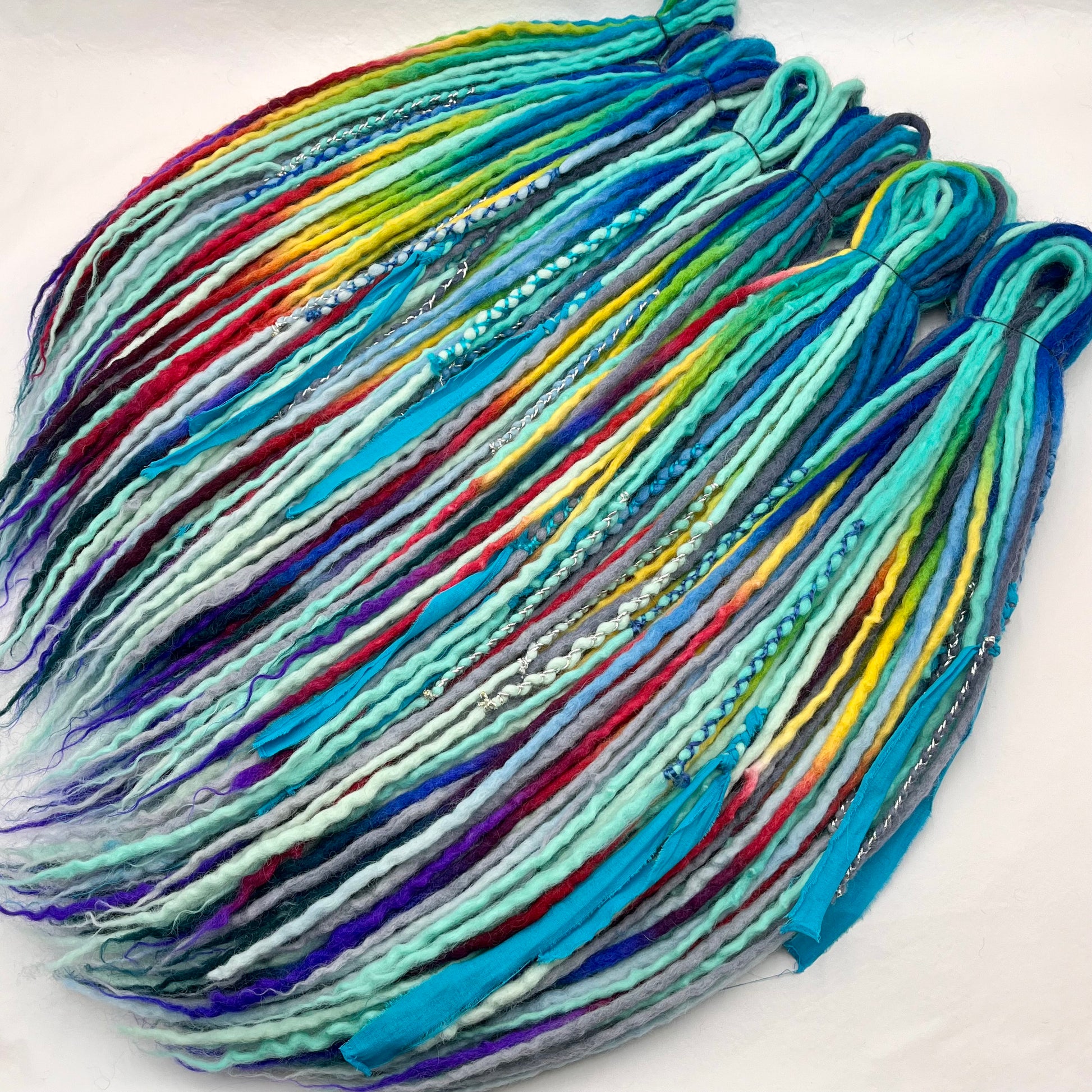 Blue Rainbow Colorway - Girl On The Moon Dreadlocks