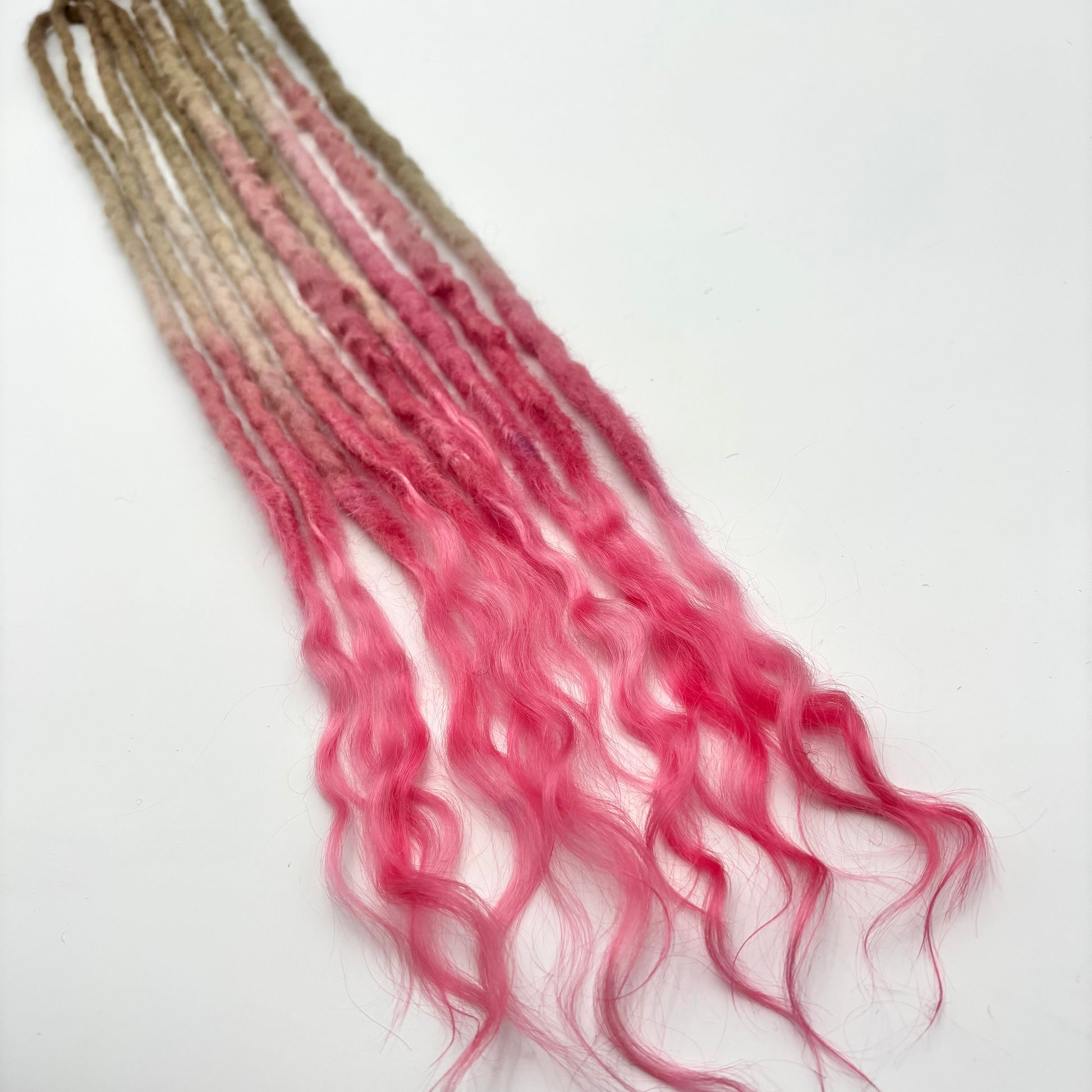 Blonde to Mixed Pinks - Girl On The Moon Dreadlocks