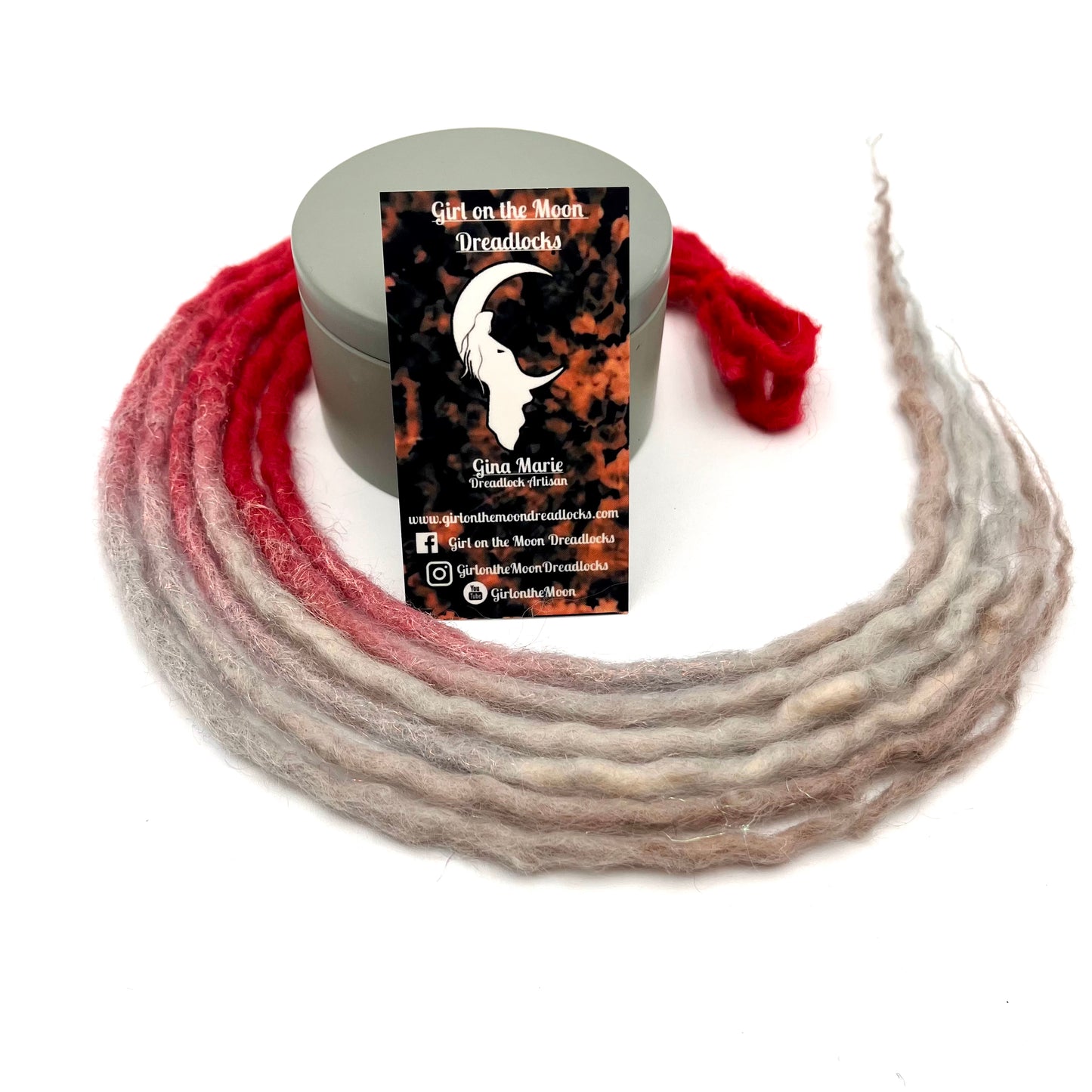 MYTHICAL ~ Sparkle Locs (Red to White) - Girl On The Moon Dreadlocks