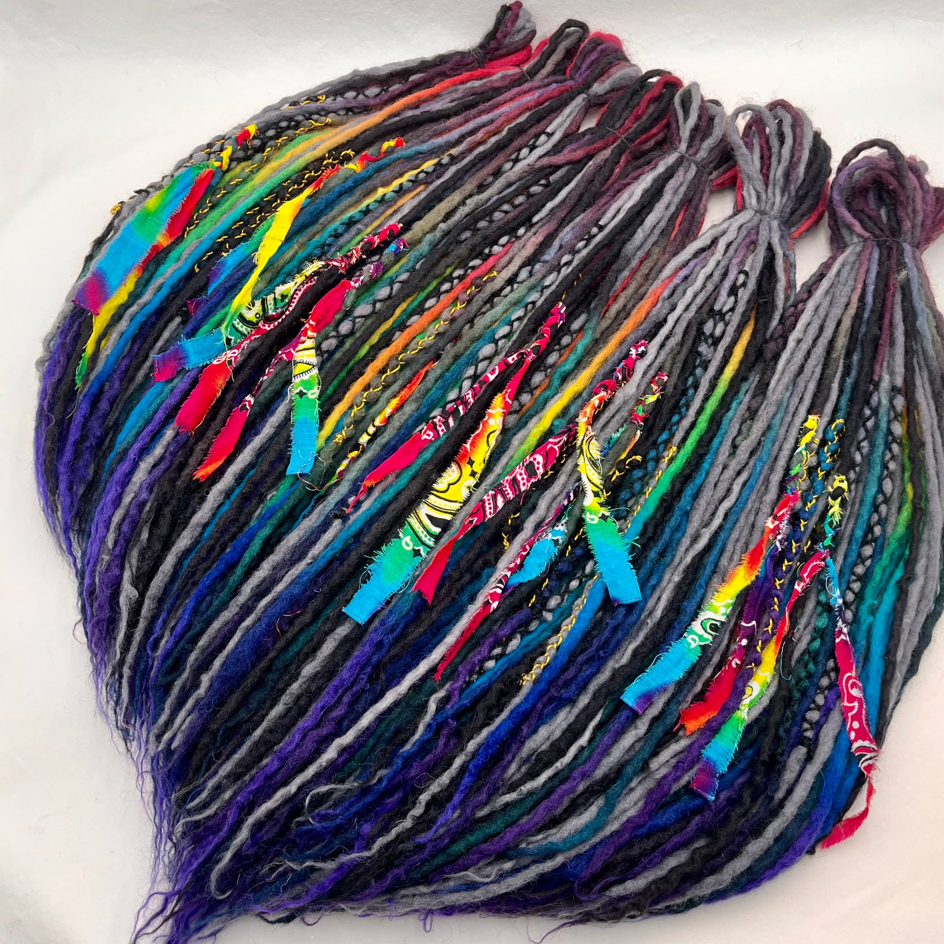 Black Rainbow Colorway - Girl On The Moon Dreadlocks