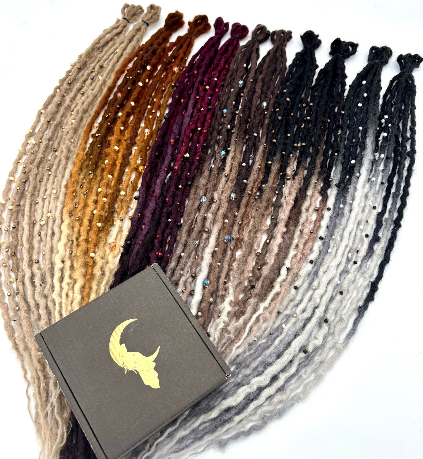 Black to Brown/White Bubble Locs
