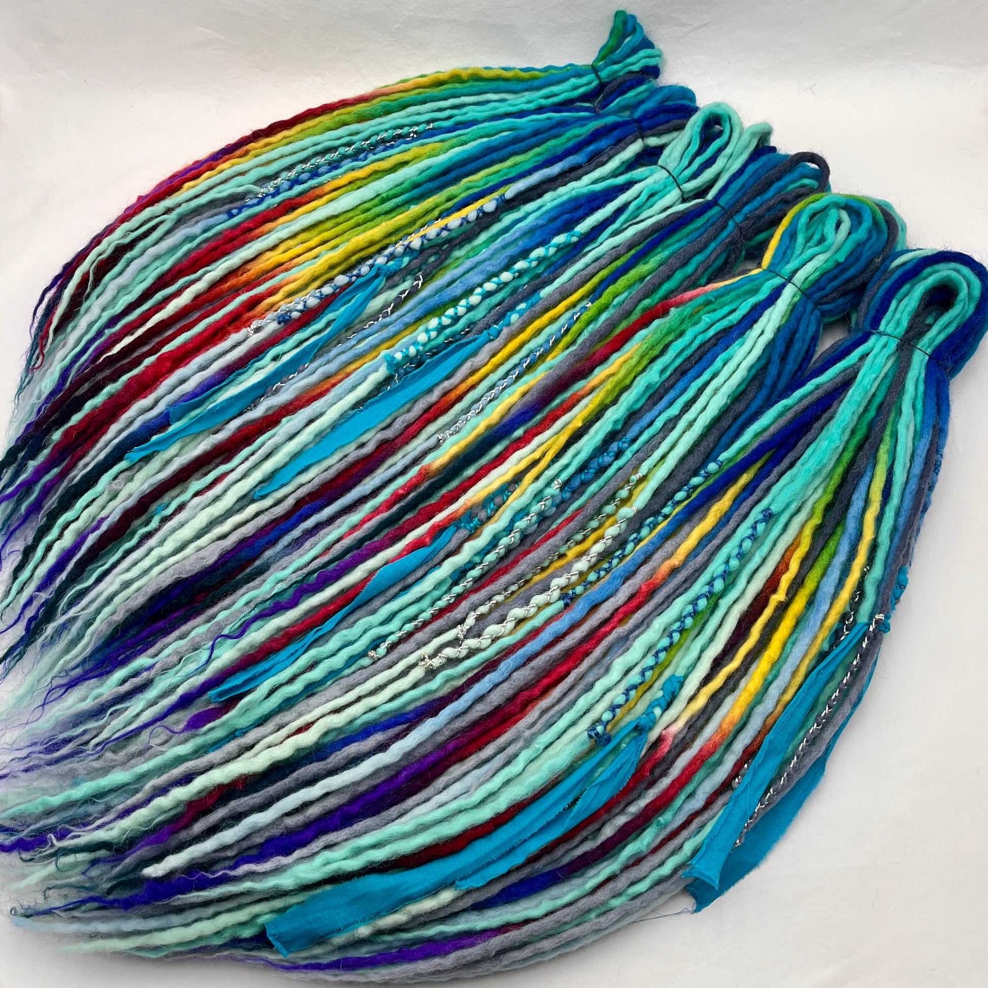 Blue Rainbow Colorway - Girl On The Moon Dreadlocks